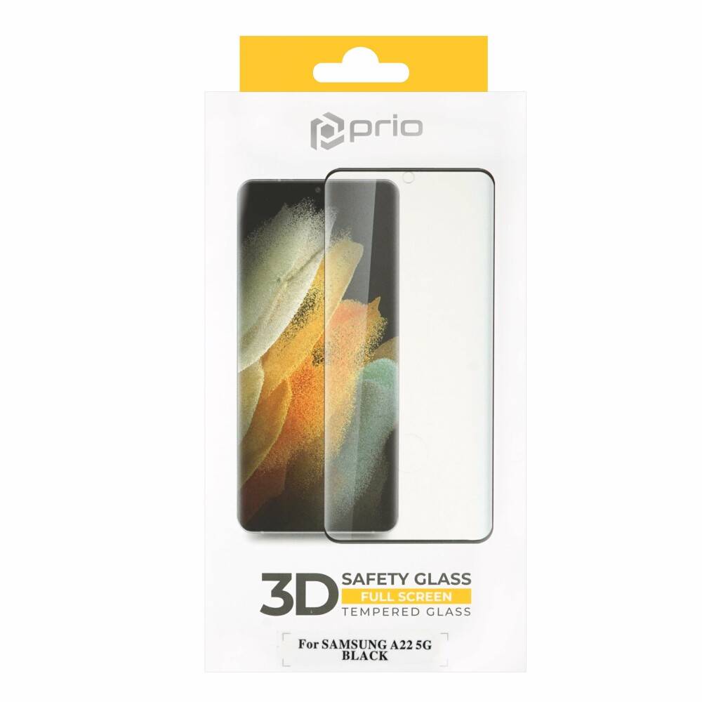prio 3D Displayschutzglas für Samsung A22 5G schwarz