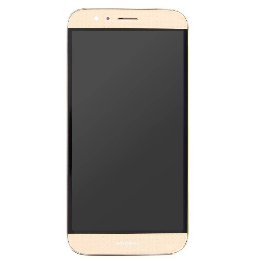 Display für Huawei Ascend G8 LCD + Rahmen Gold 02350MXA