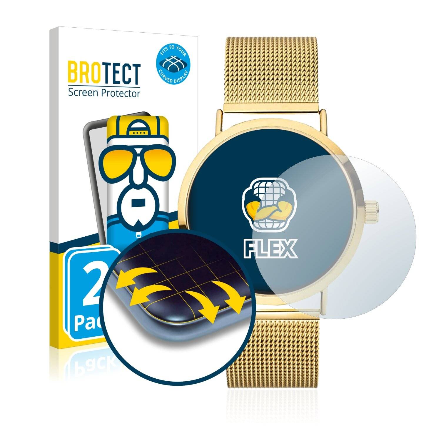2x BROTECT Flex Full-Cover Displayschutzfolie für s.Oliver