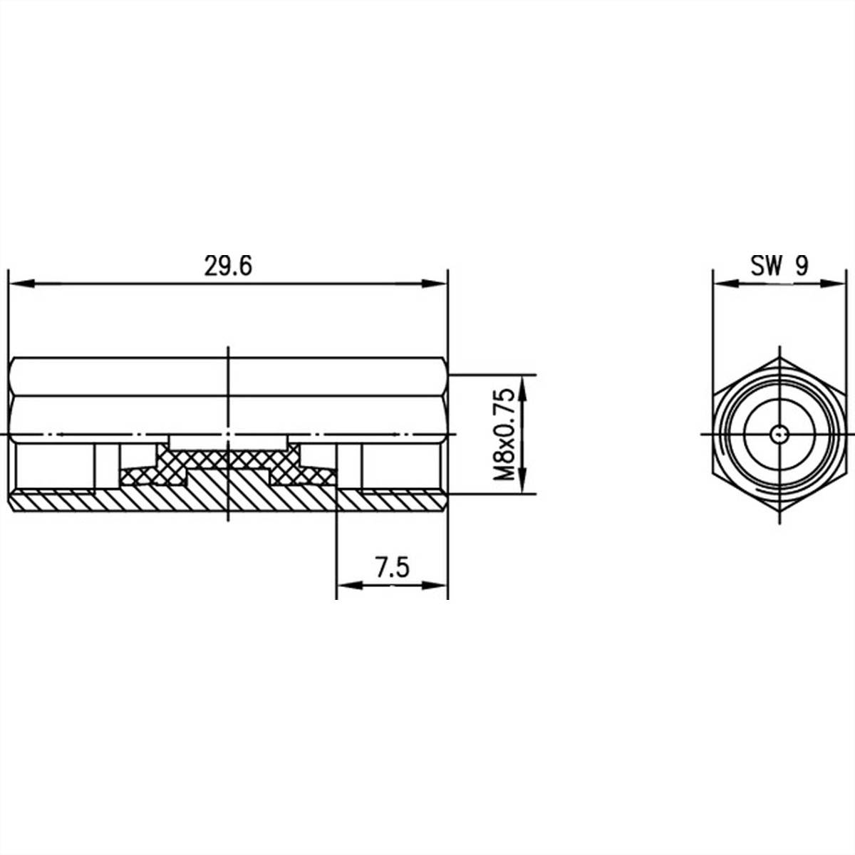 TELEGÄRTNER FME-Verbinder Stift/Stift, FME-Kupplung Sti-Sti mit PP Isolierung