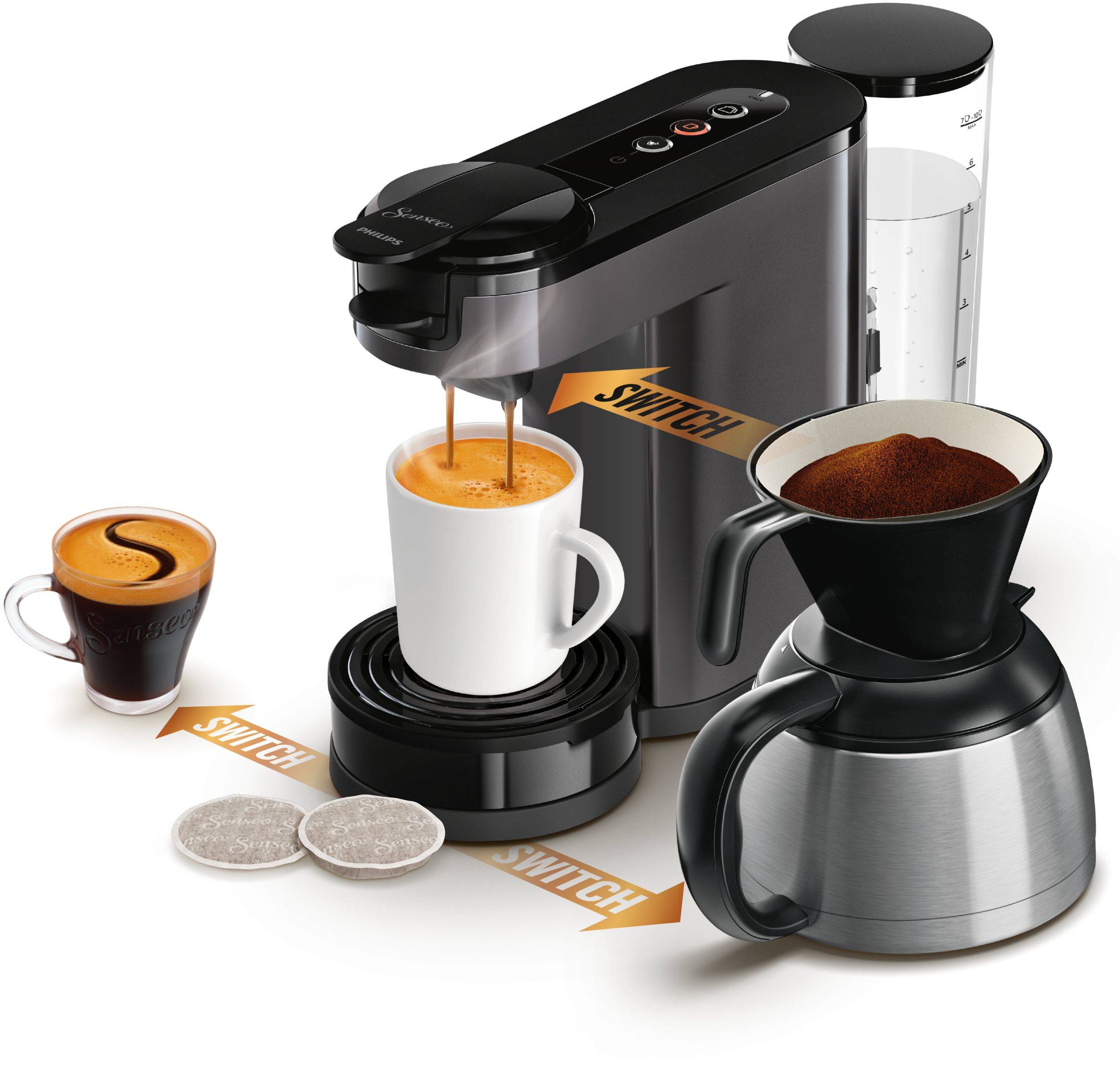 Philips Senseo HD6593/20 - Pod-Kaffeemaschine - 1 l - Kaffeepad - Gemahlener Kaffee - 1450 W - Grau