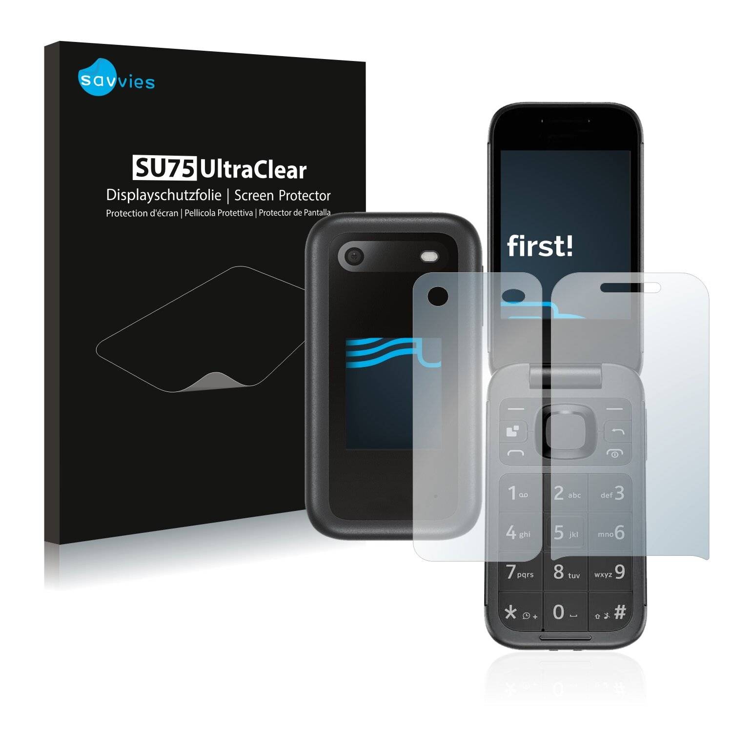 18x Savvies SU75 Displayschutzfolie für Nokia 2660 Flip