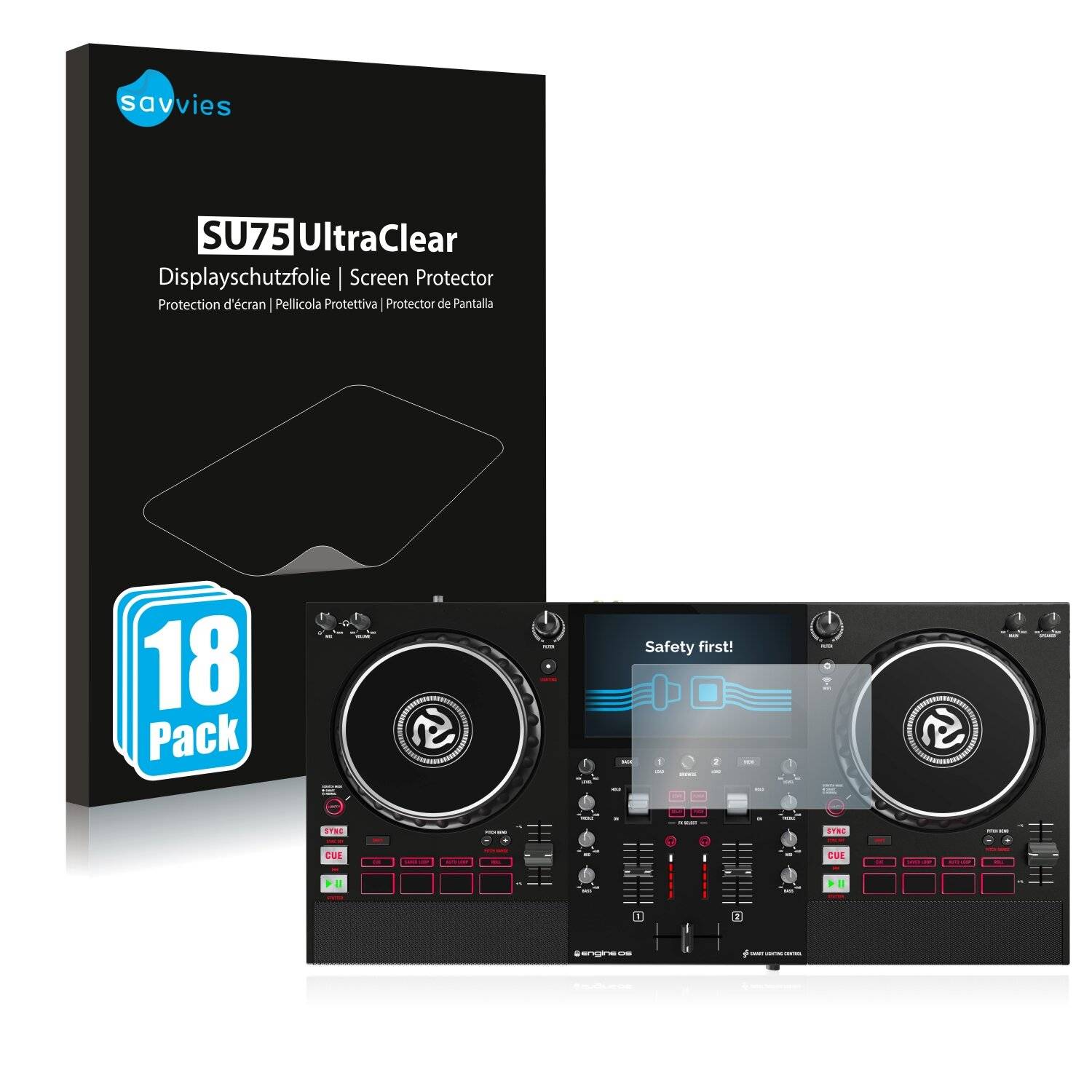 18x Savvies SU75 Displayschutzfolie für Numark Mixstream