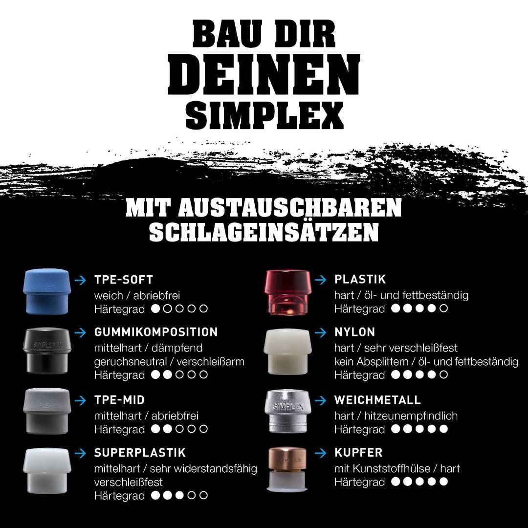 HALDER SIMPLEX Schonhammer Ø 40 mm Nylon mit Aluminiumgehäuse