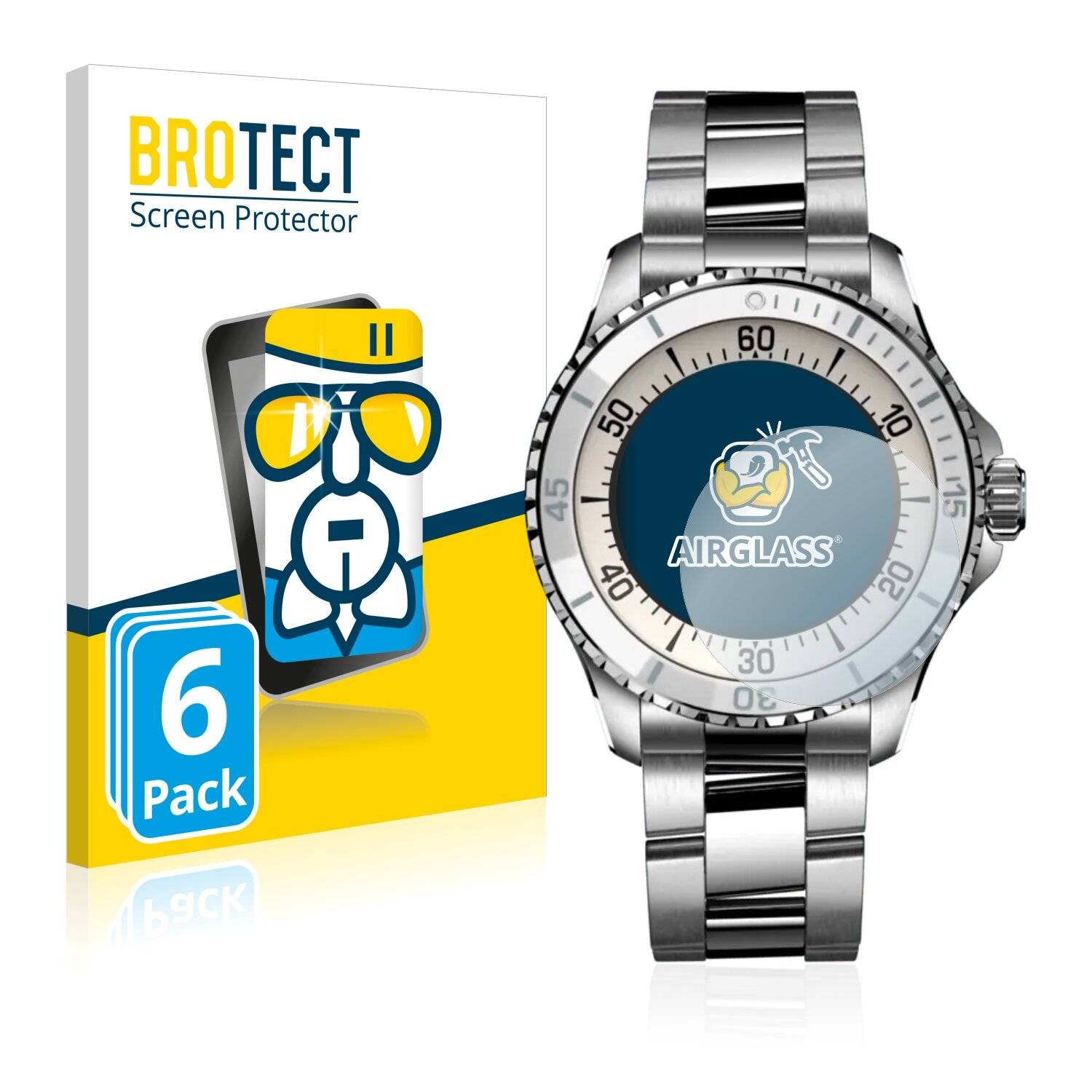 6x BROTECT AirGlass Schutzglas Folie für Breitling Superocean Automatic