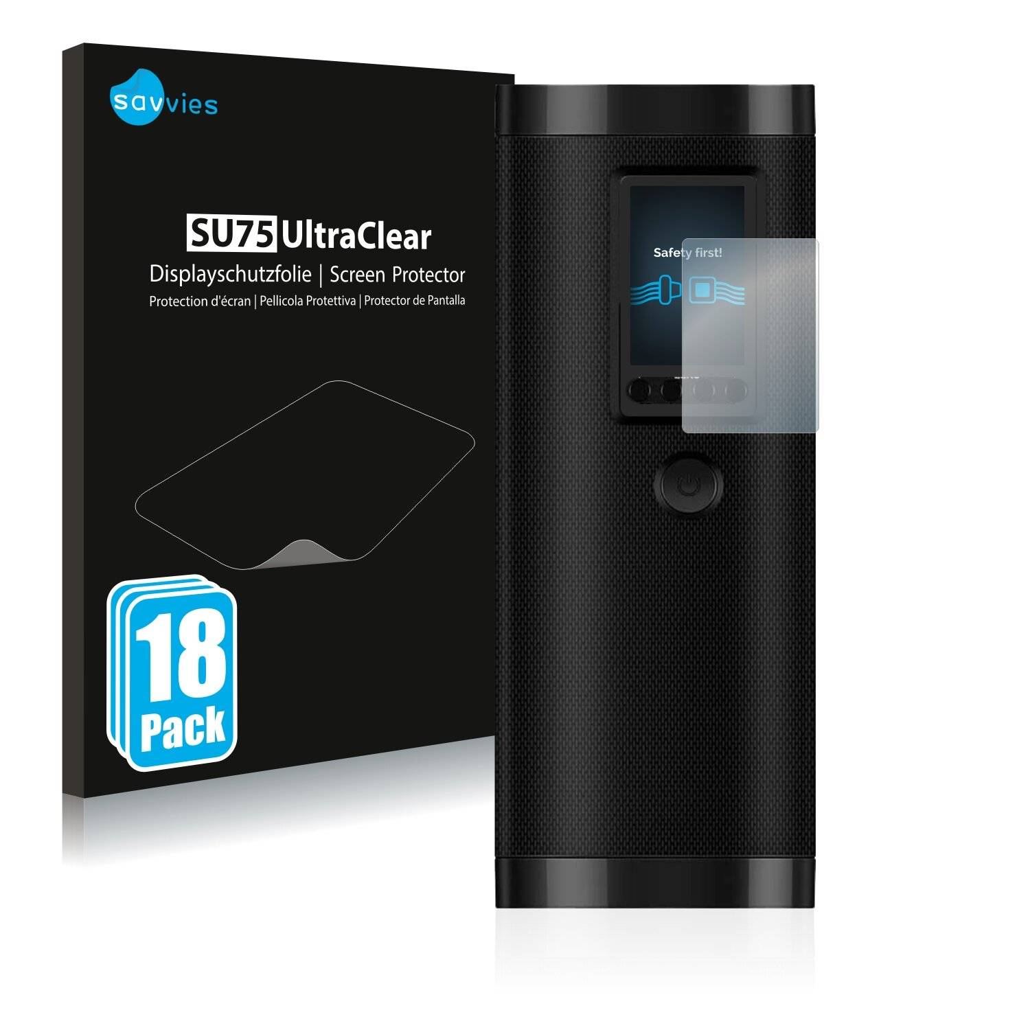 18x Savvies SU75 Displayschutzfolie für Veeape Electrical Digital Tyre