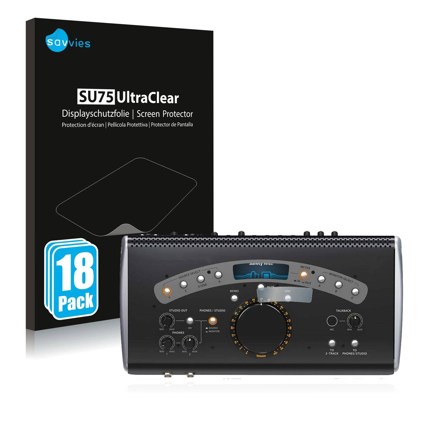 18x Savvies SU75 Displayschutzfolie für Behringer XENYX