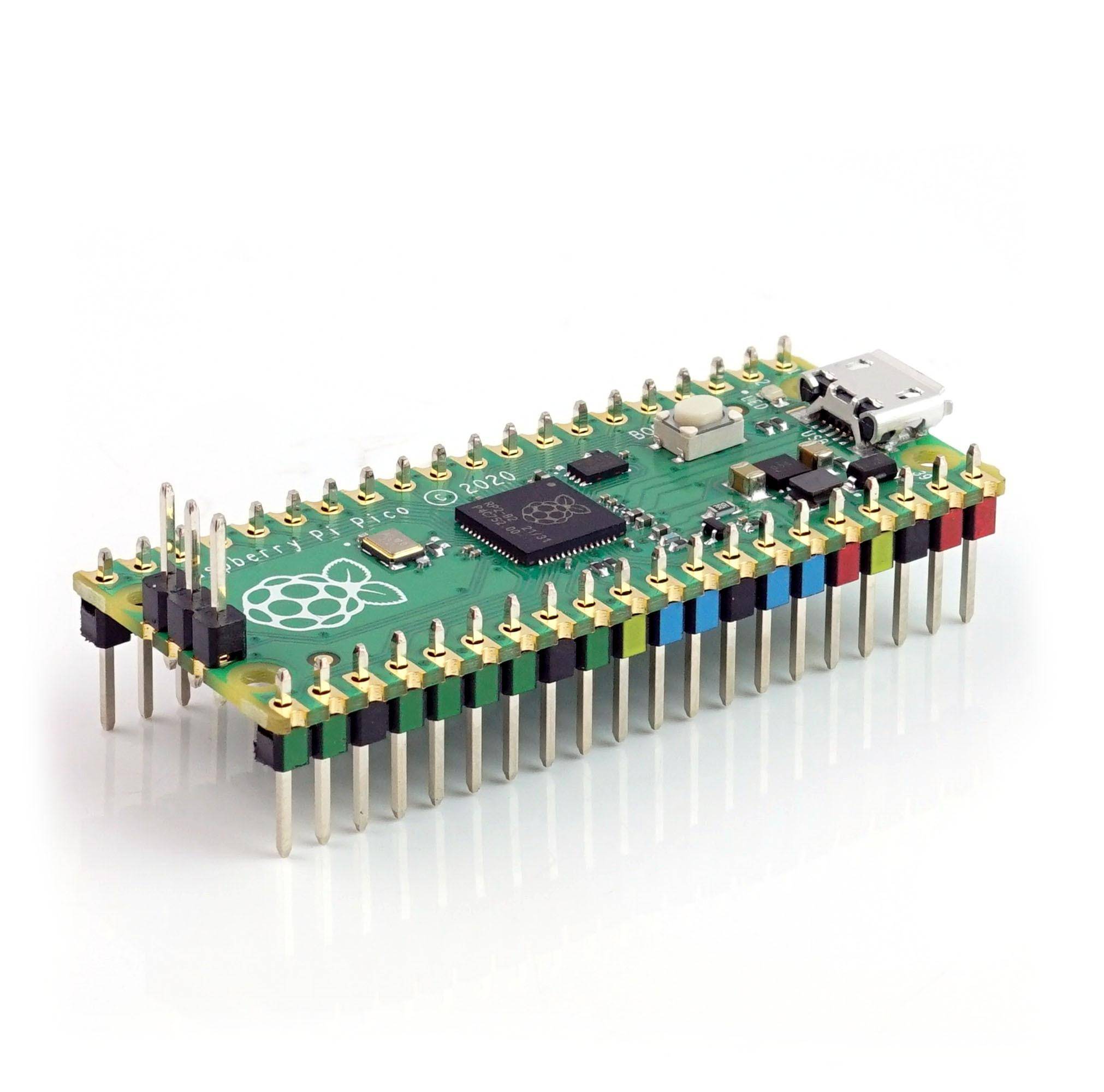 Stiftleisten / Pin Header Set für Raspberry Pi Pico, farbig kodiert, seitlich