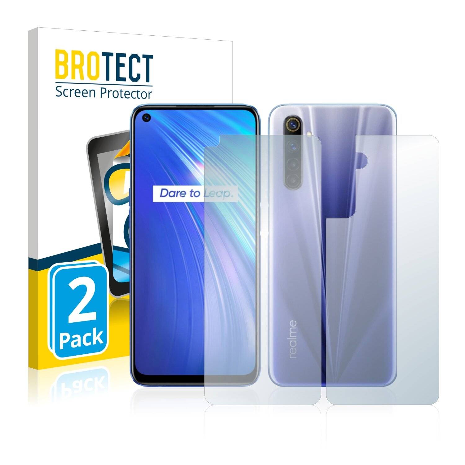 2x BROTECT HD-Clear Displayschutzfolie für Realme 6 (Vorder +