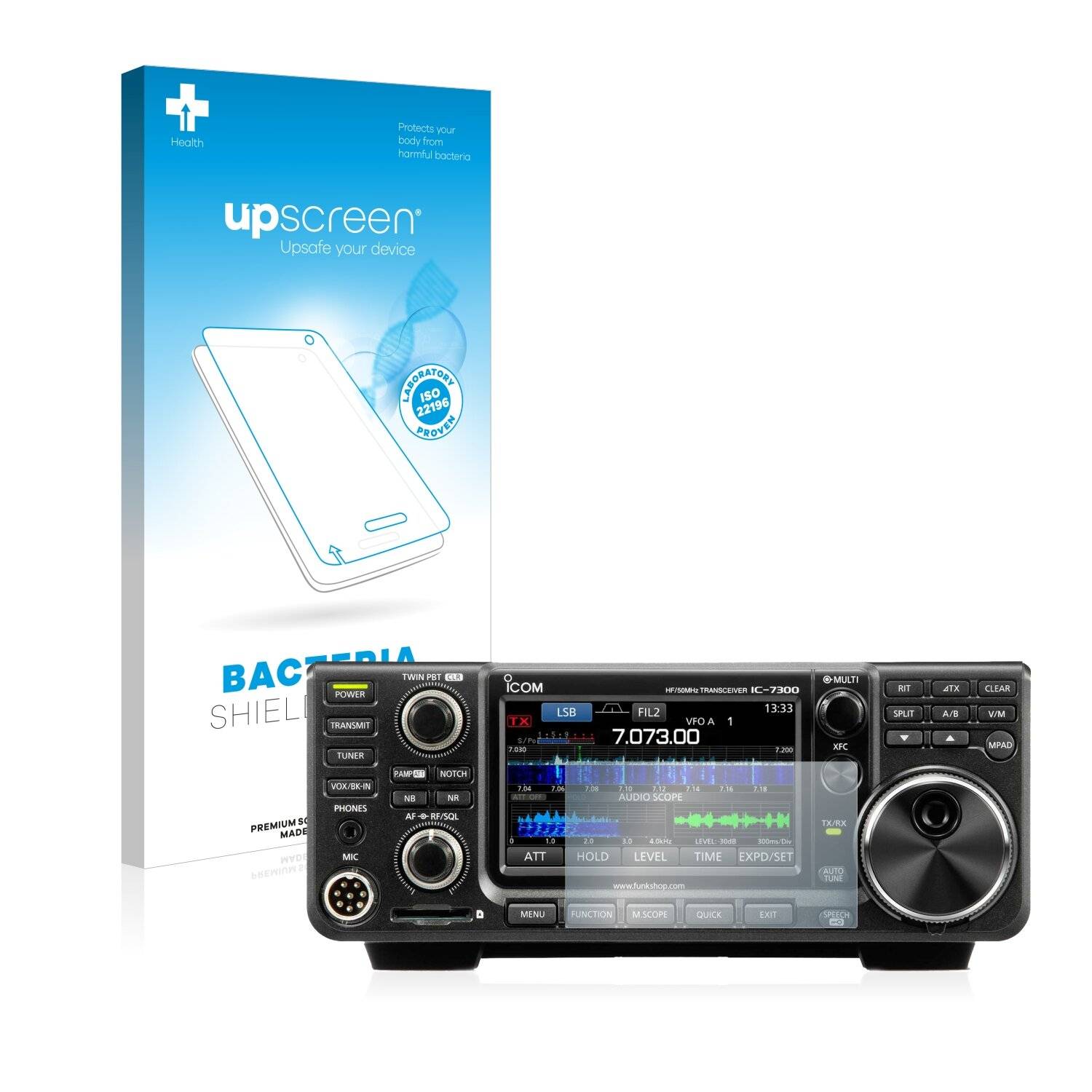 upscreen Bacteria Shield Clear Premium Antibakterielle Displayschutzfolie für Icom
