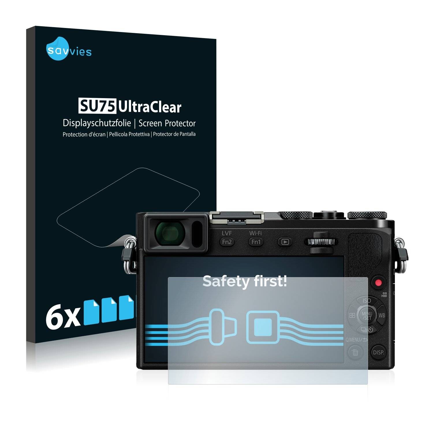 6x Savvies SU75 Displayschutzfolie für Panasonic Lumix