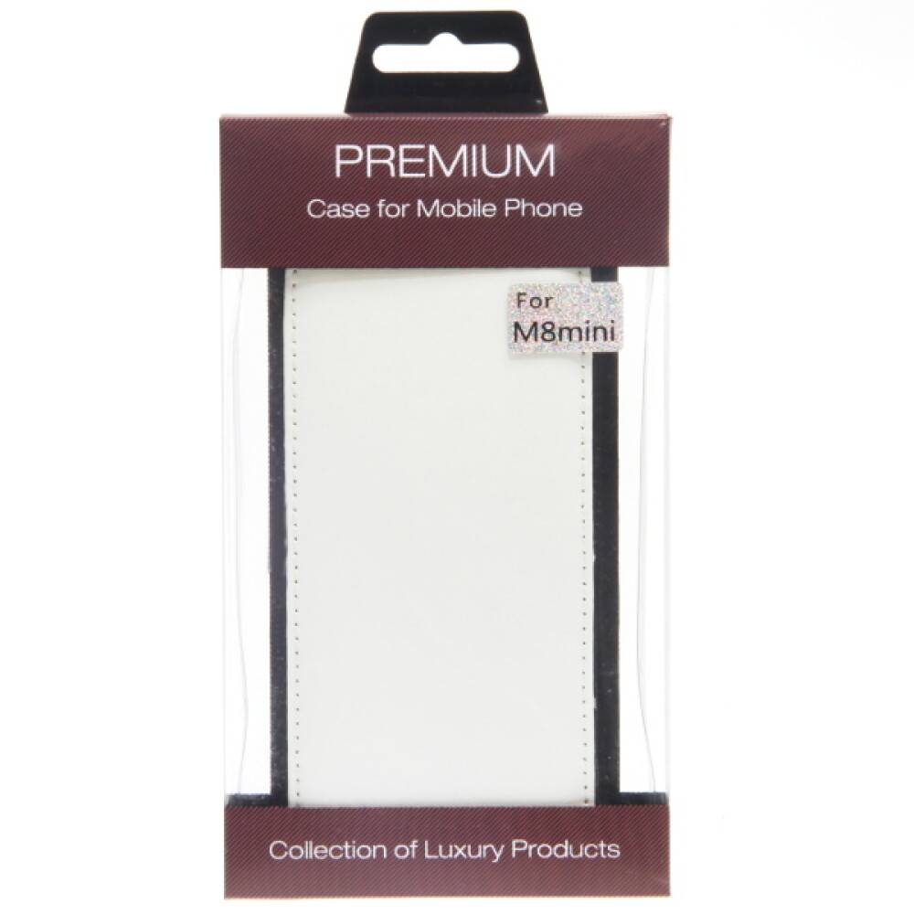Slim Leder Flip Hülle für HTC M8 Mini Weiß Handy Schutzhülle Case 4250710553969