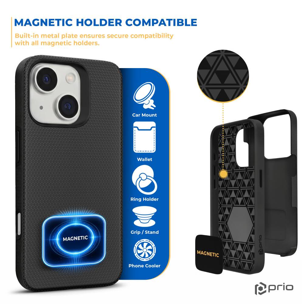 prio Schutzhülle für iPhone 13 (6.1″) schwarz