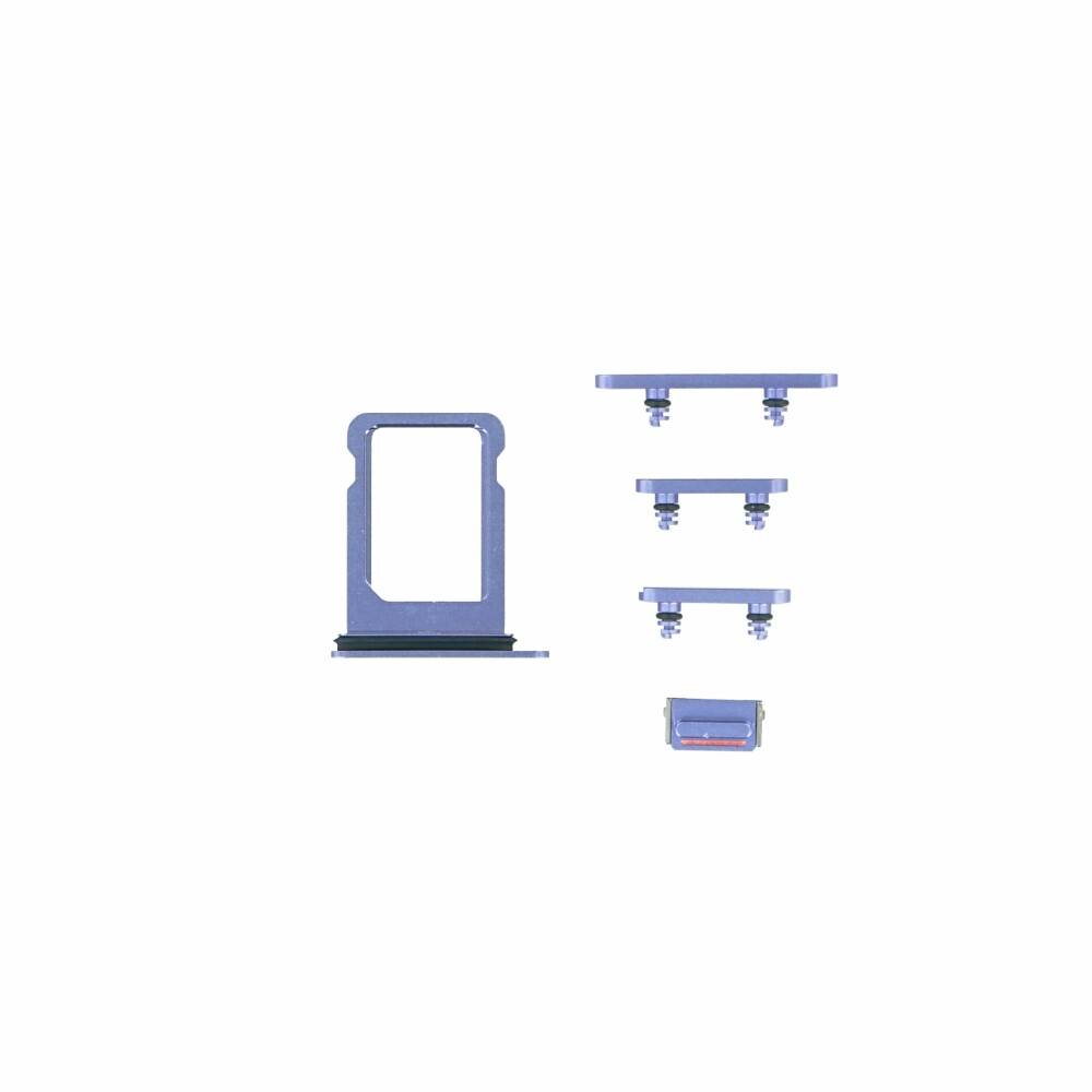 Tasten Set für iPhone 12 Mini Lila Ersatz Knopf Stumm Schalter
