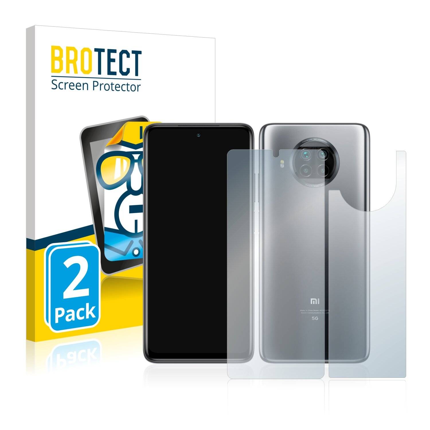 2x BROTECT HD-Clear Displayschutzfolie für Xiaomi Mi 10T Lite (Vorder +