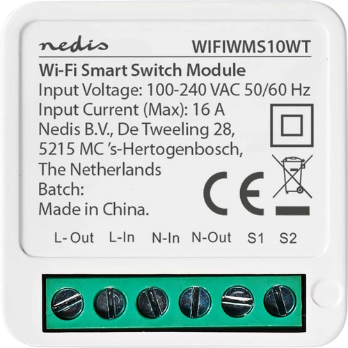 NEDIS Power Switch SmartLife, Einbaumodul Schalter, weiß NEDIS Power Switch SmartLife, Einbaumodul Schalter, weiß
