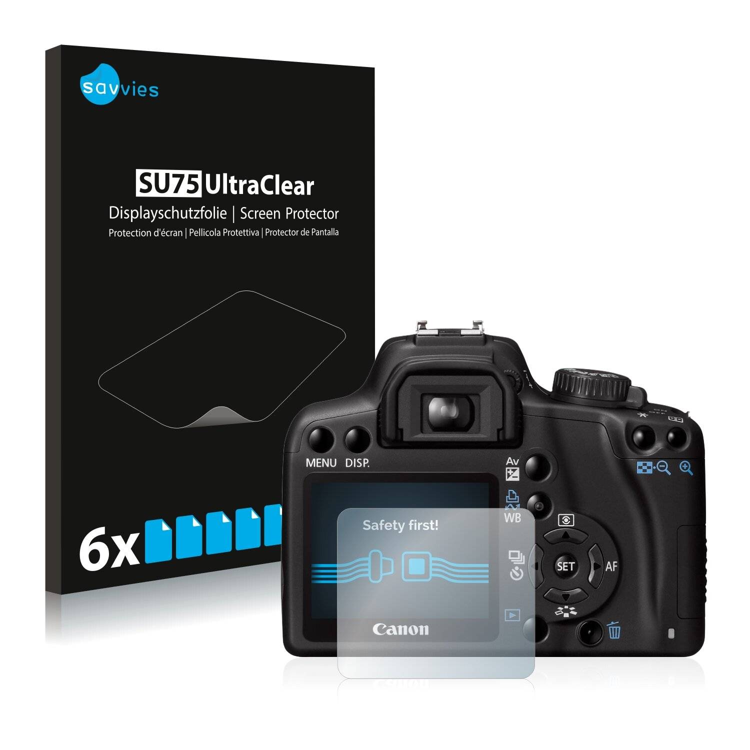6x Savvies SU75 Displayschutzfolie für Canon EOS