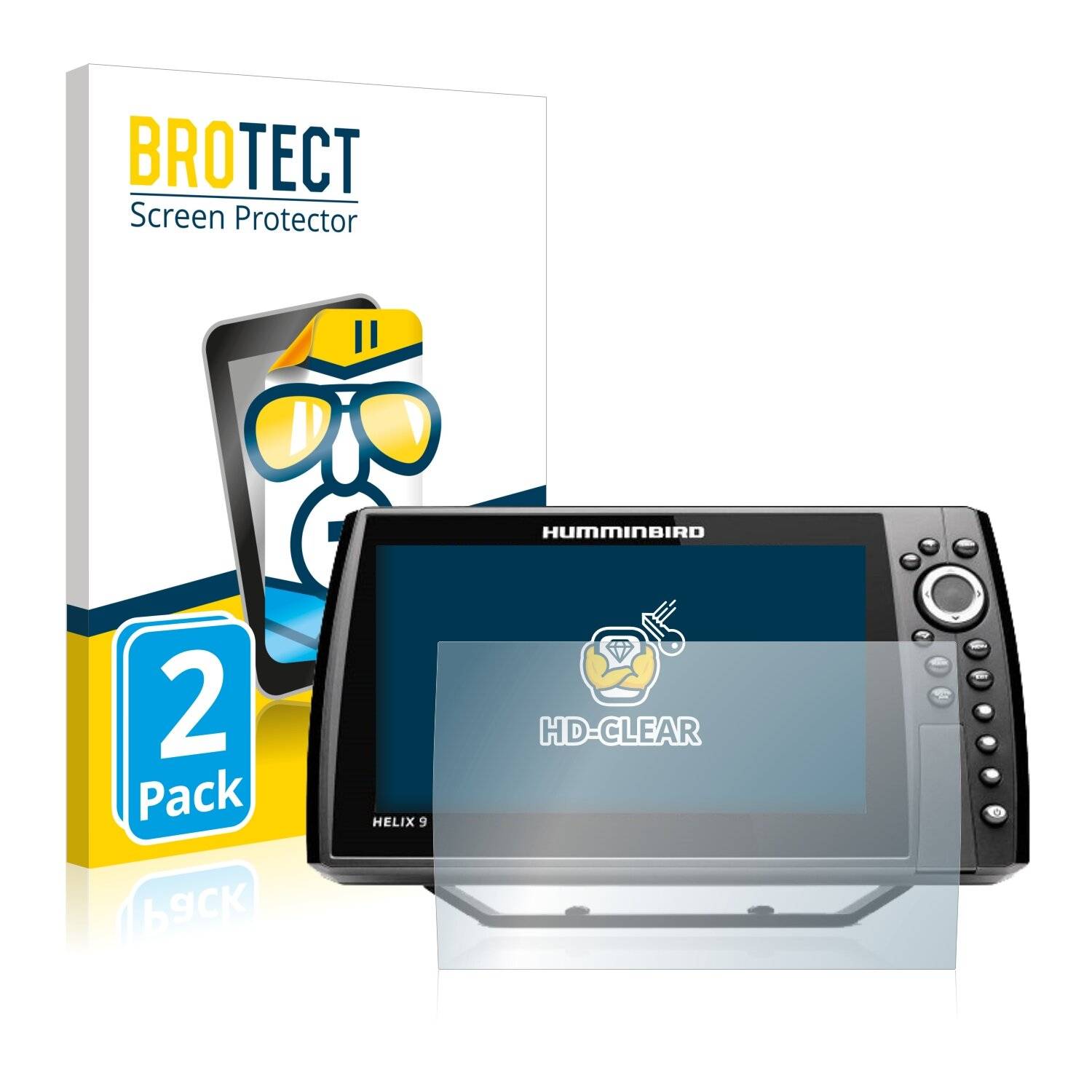 2x BROTECT HD-Clear Displayschutzfolie für Humminbird Helix 9 CHIRP MSI+ GPS
