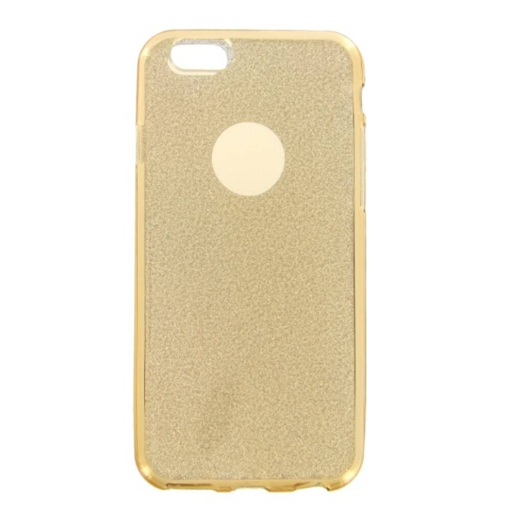 Goldglitter-Smartphone-Hülle mit Aussparungen für die Kamera und das Apple-Logo