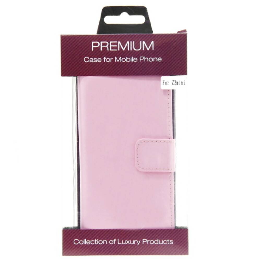 Ein rosa Handyhülle in Verpackung mit der Bezeichnung „Premium Case for Mobile Phone