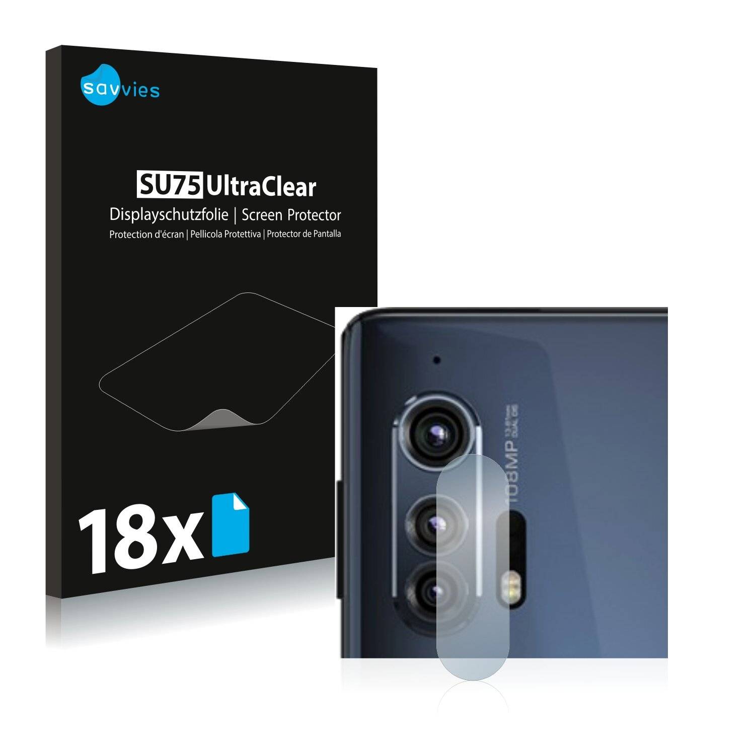 18x Savvies SU75 Displayschutzfolie für Motorola Edge Plus (NUR