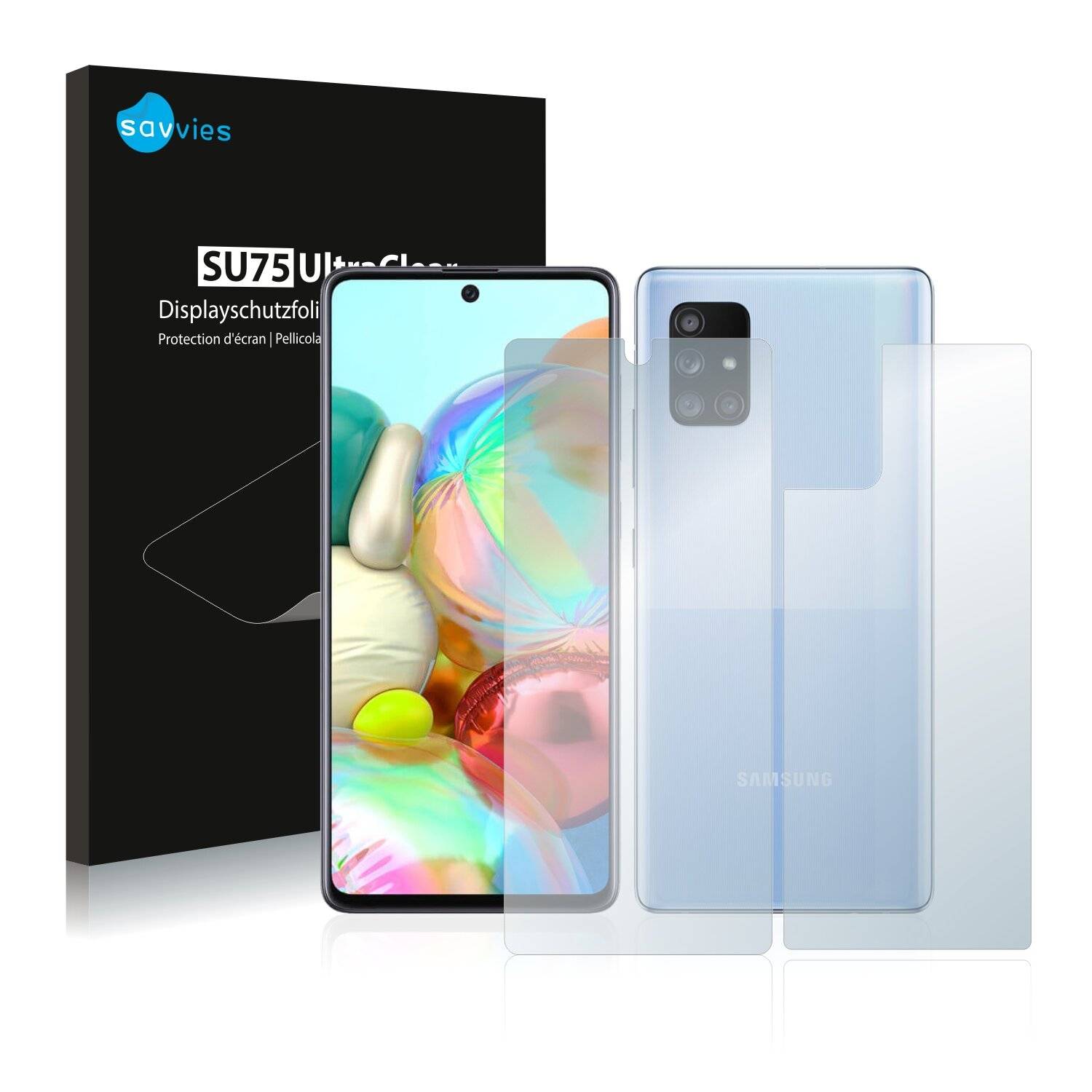 18x Savvies SU75 Displayschutzfolie für Samsung Galaxy A71 5G (Vorder +