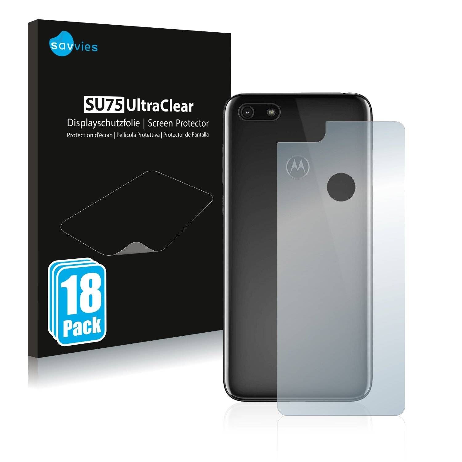 18x Savvies SU75 Displayschutzfolie für Motorola Moto E6 Play
