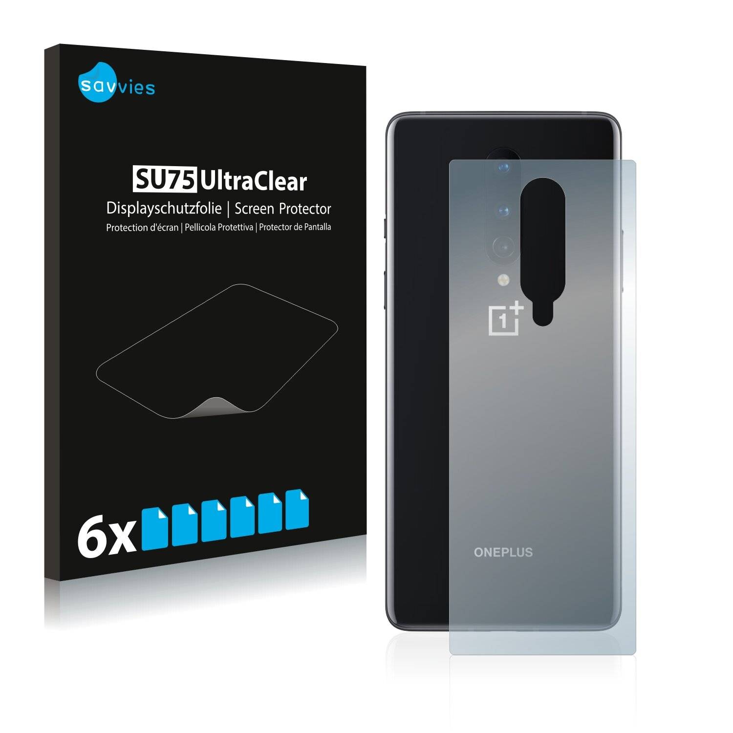 6x Savvies SU75 Displayschutzfolie für OnePlus 8