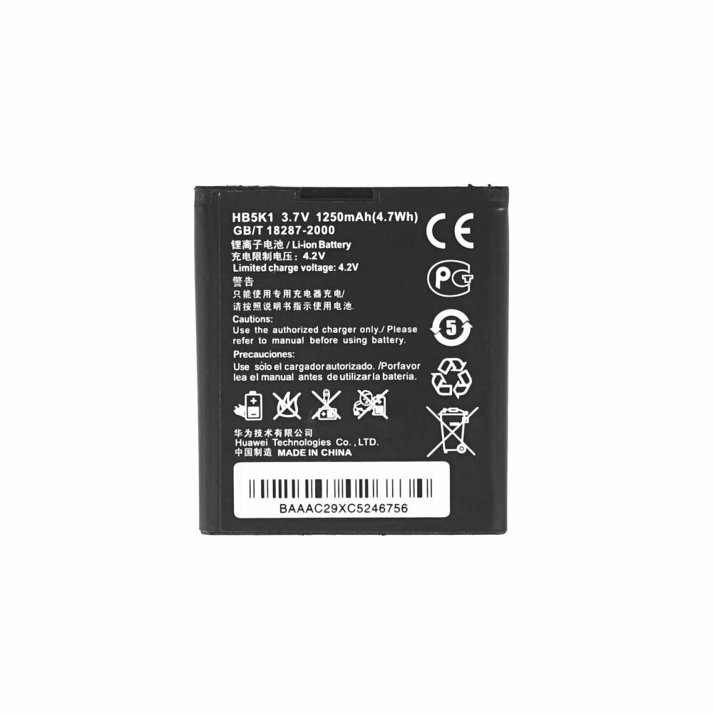 Schwarzer wiederaufladbarer Lithium-Ionen-Akku mit der Bezeichnung „HB5K1 3,7V 1250mAh
