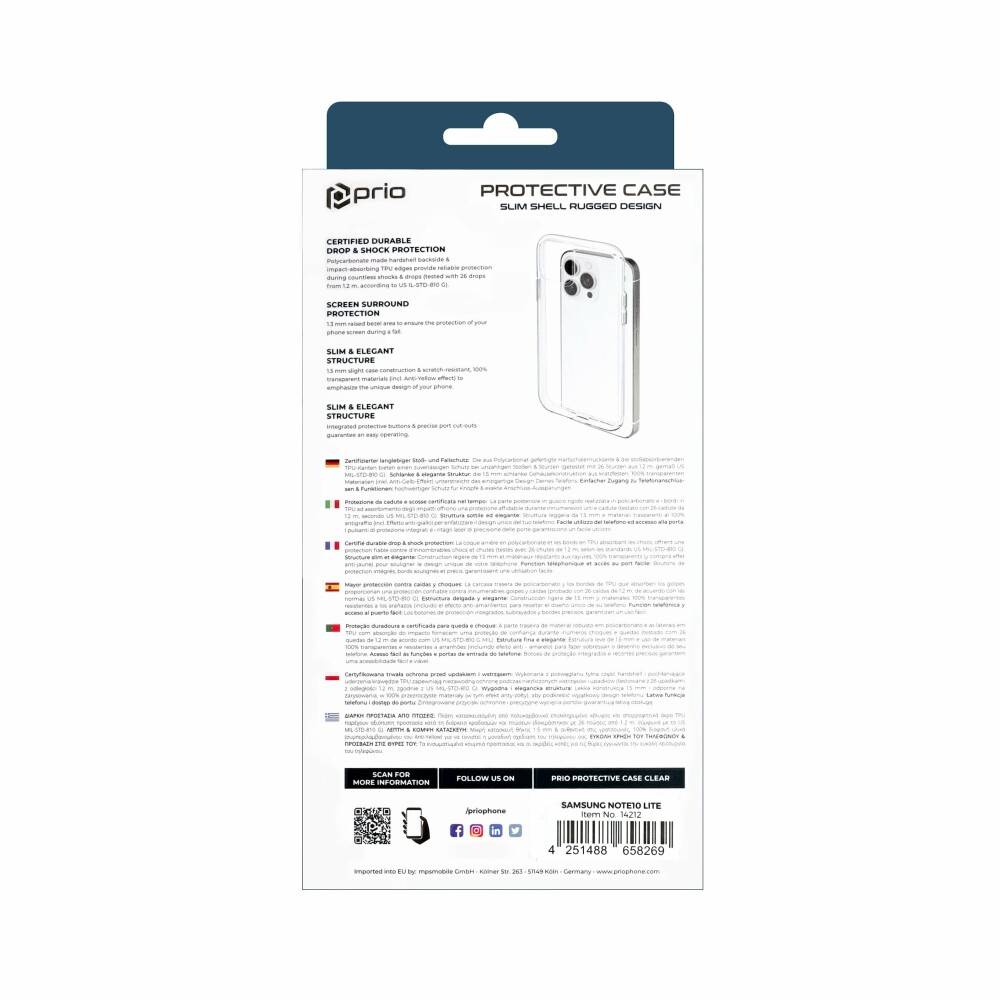 prio Schutzhülle / Case / Cover für Samsung Galaxy Note 10 Lite klar