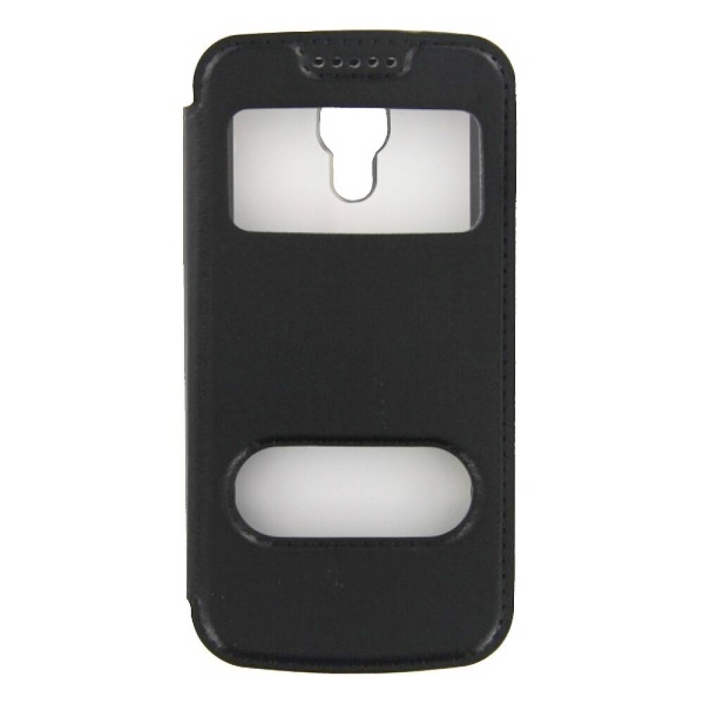 Flip Cover Handyhülle für Samsung Galaxy S4 mini Schwarz Schutz Tasche