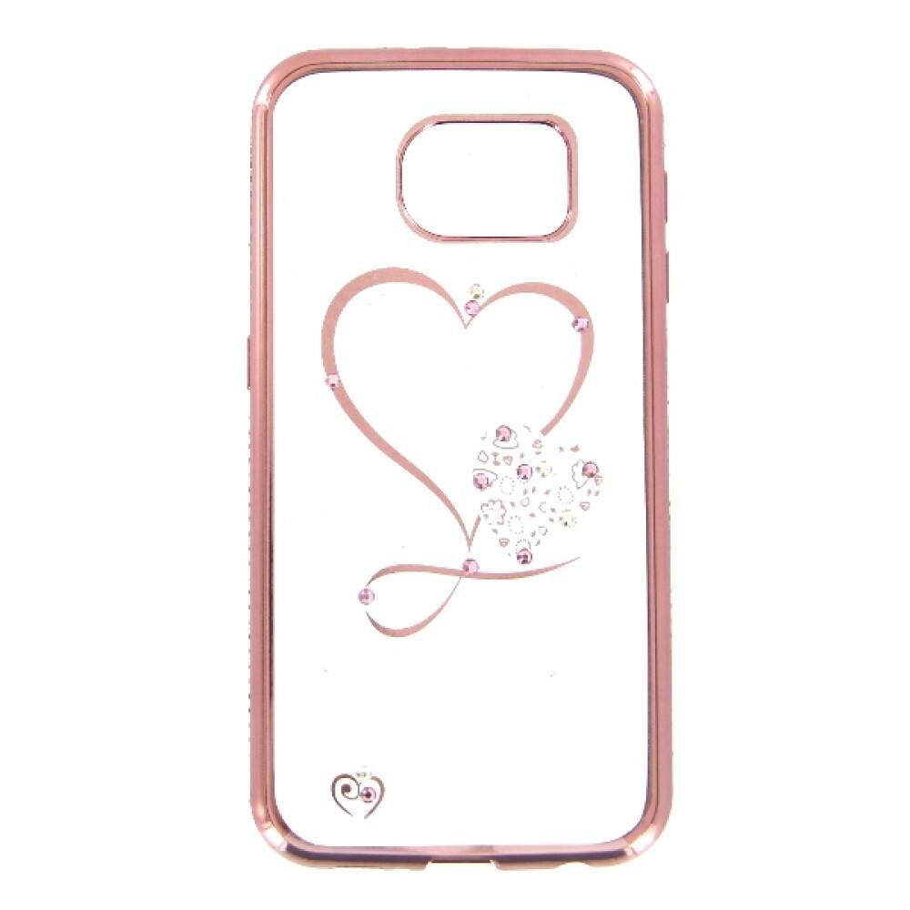 TPU Handyhülle für Samsung Galaxy S6 Rose Gold Herzschutz
