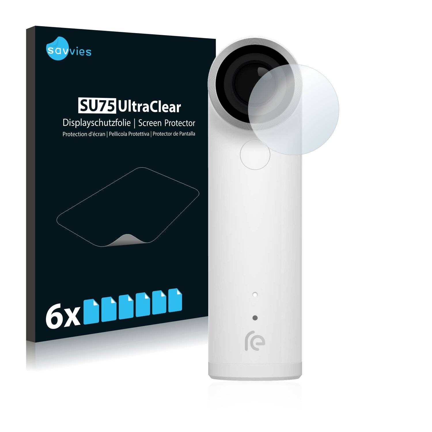 6x Savvies SU75 Displayschutzfolie für HTC RE