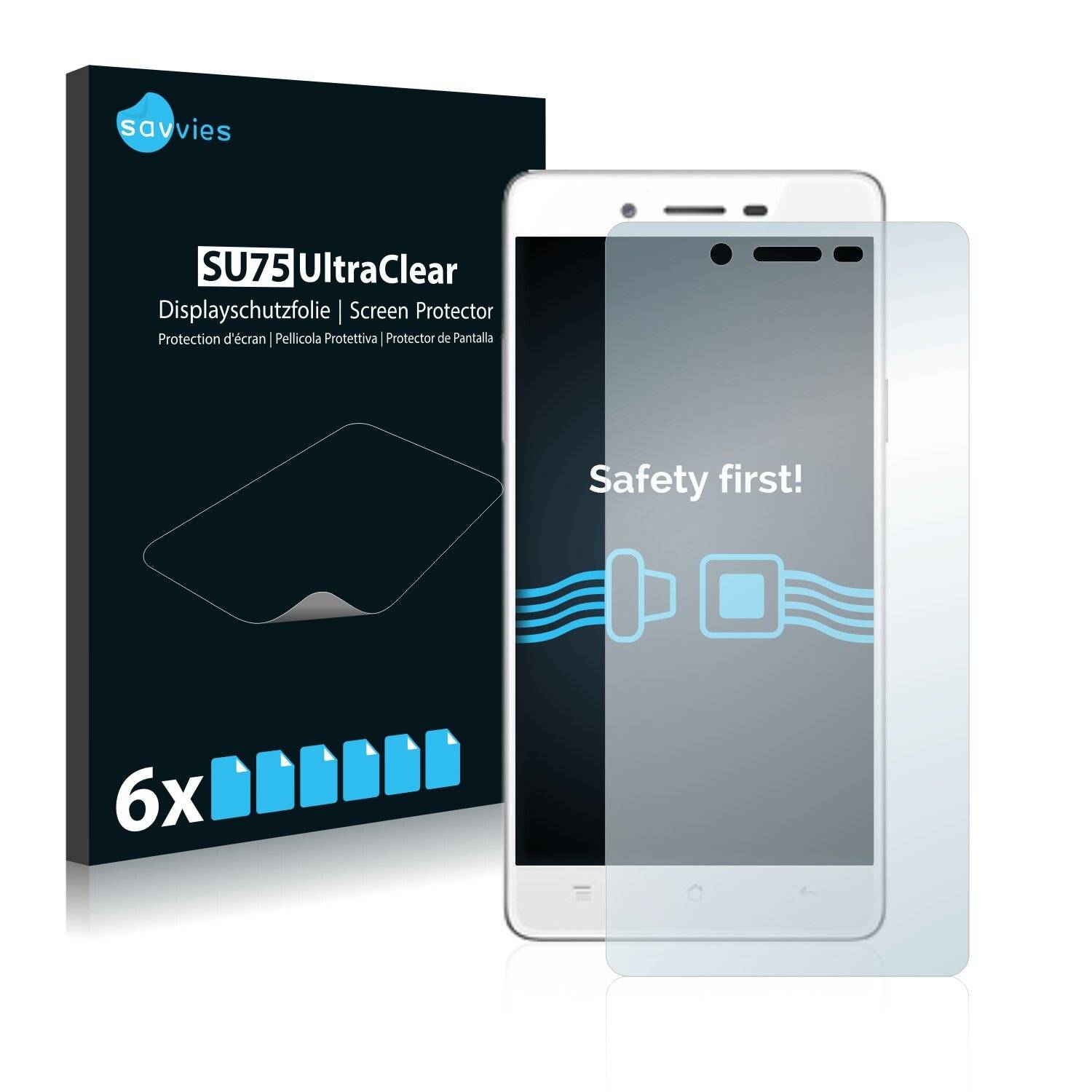 6x Savvies SU75 Displayschutzfolie für Oppo