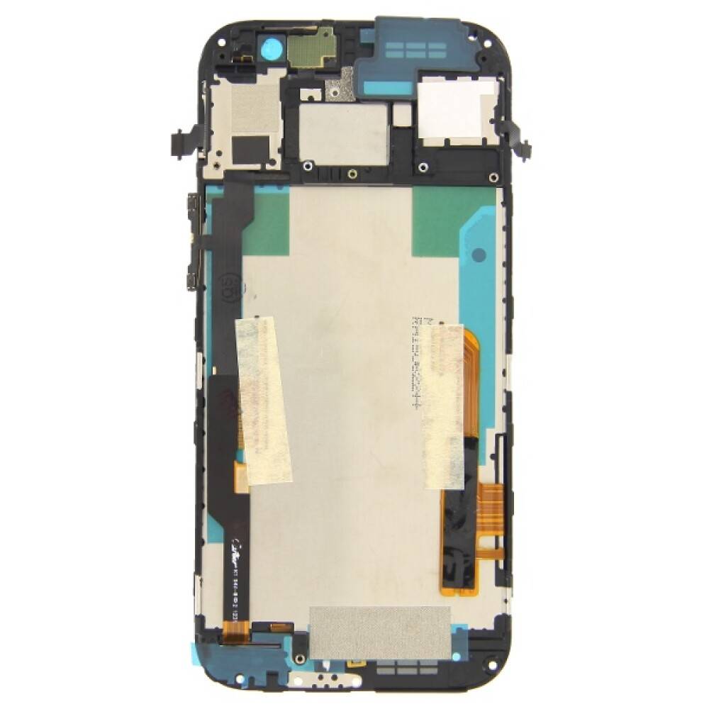 Zerlegtes Smartphone mit internen Komponenten wie Leiterplatten und Steckverbindern, mit Fokus auf das Rahmen-Layout.