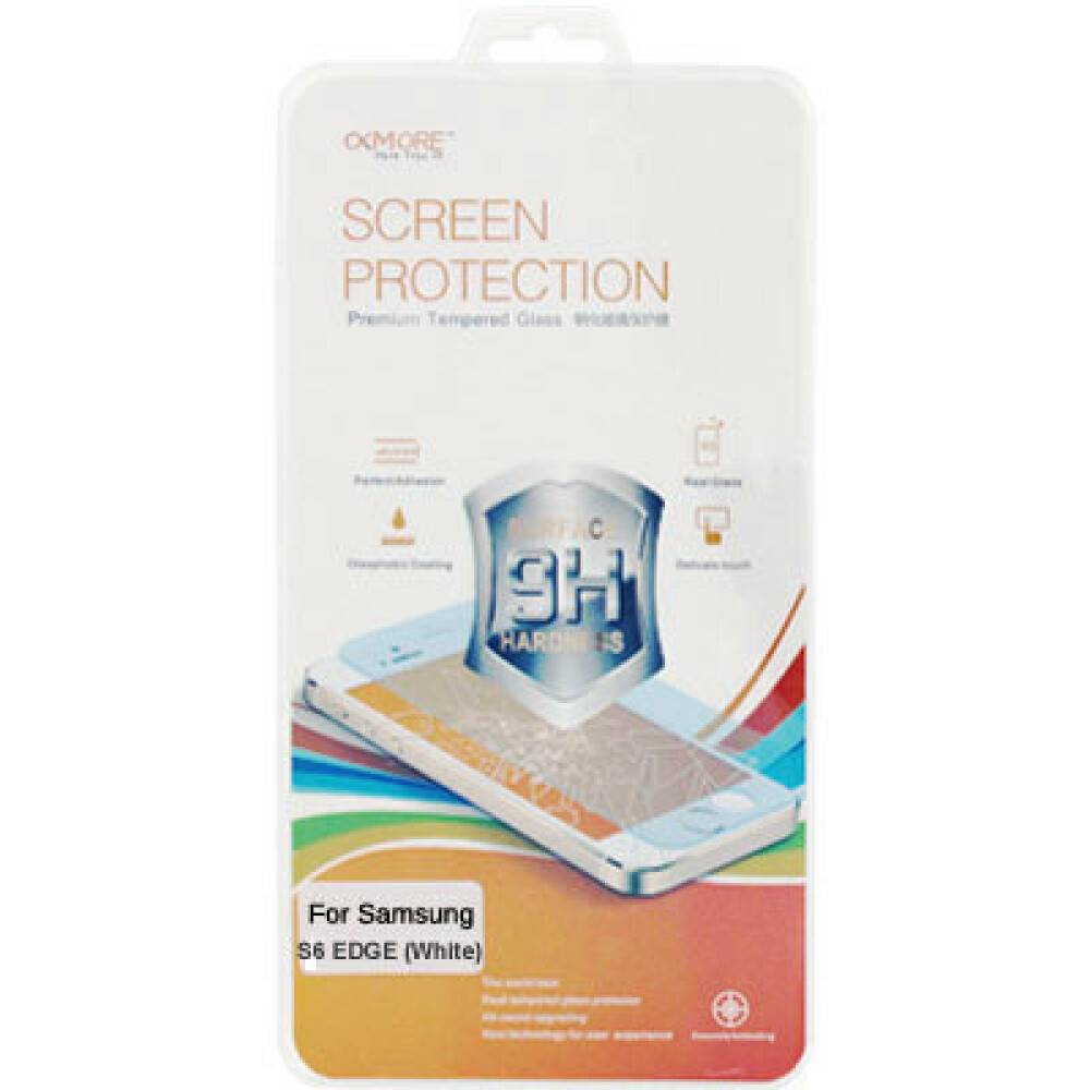 Original Panzerfolie 9H für Samsung S6 Edge weiß Displayschutzglas