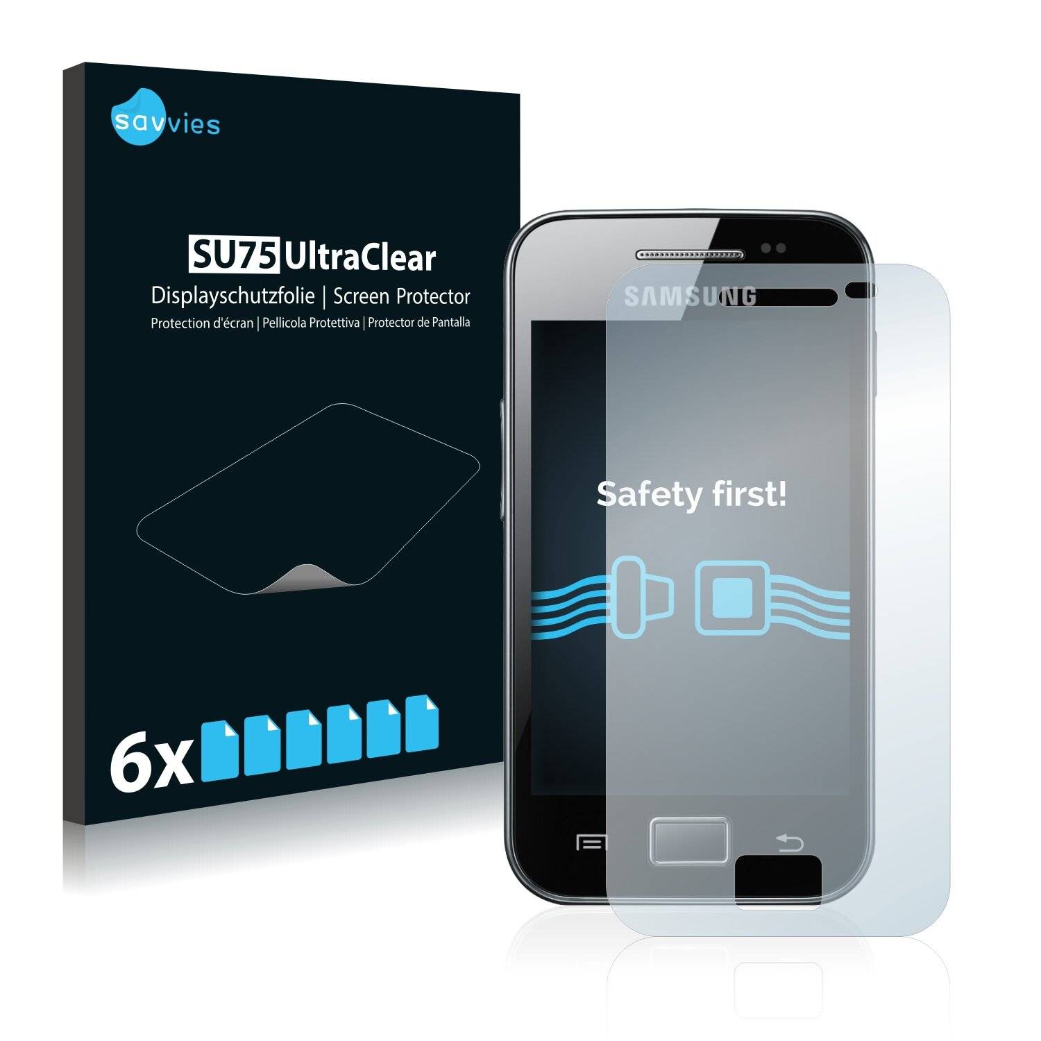 6x Savvies SU75 Displayschutzfolie für Samsung Galaxy Ace