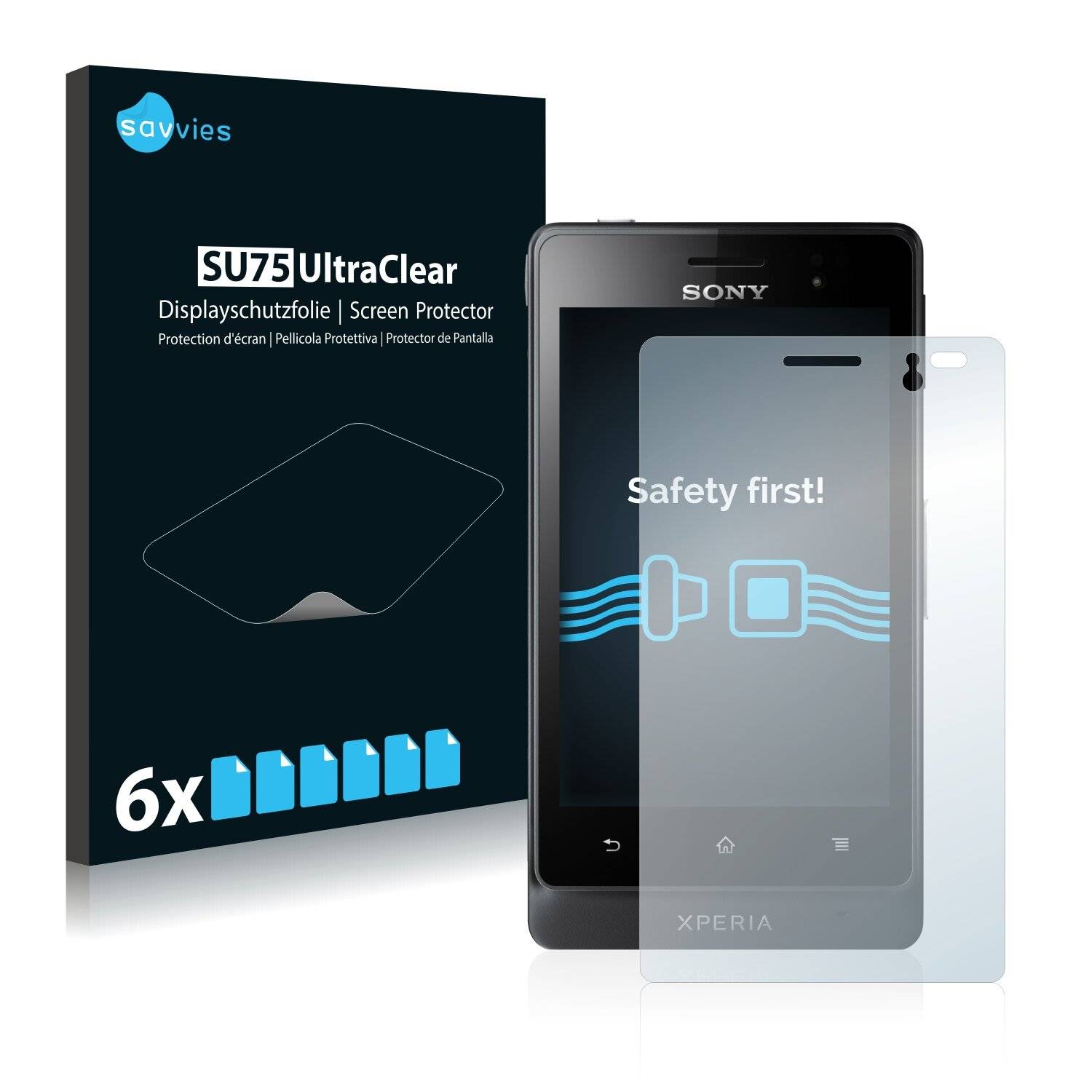 6x Savvies SU75 Displayschutzfolie für Sony Xperia Go