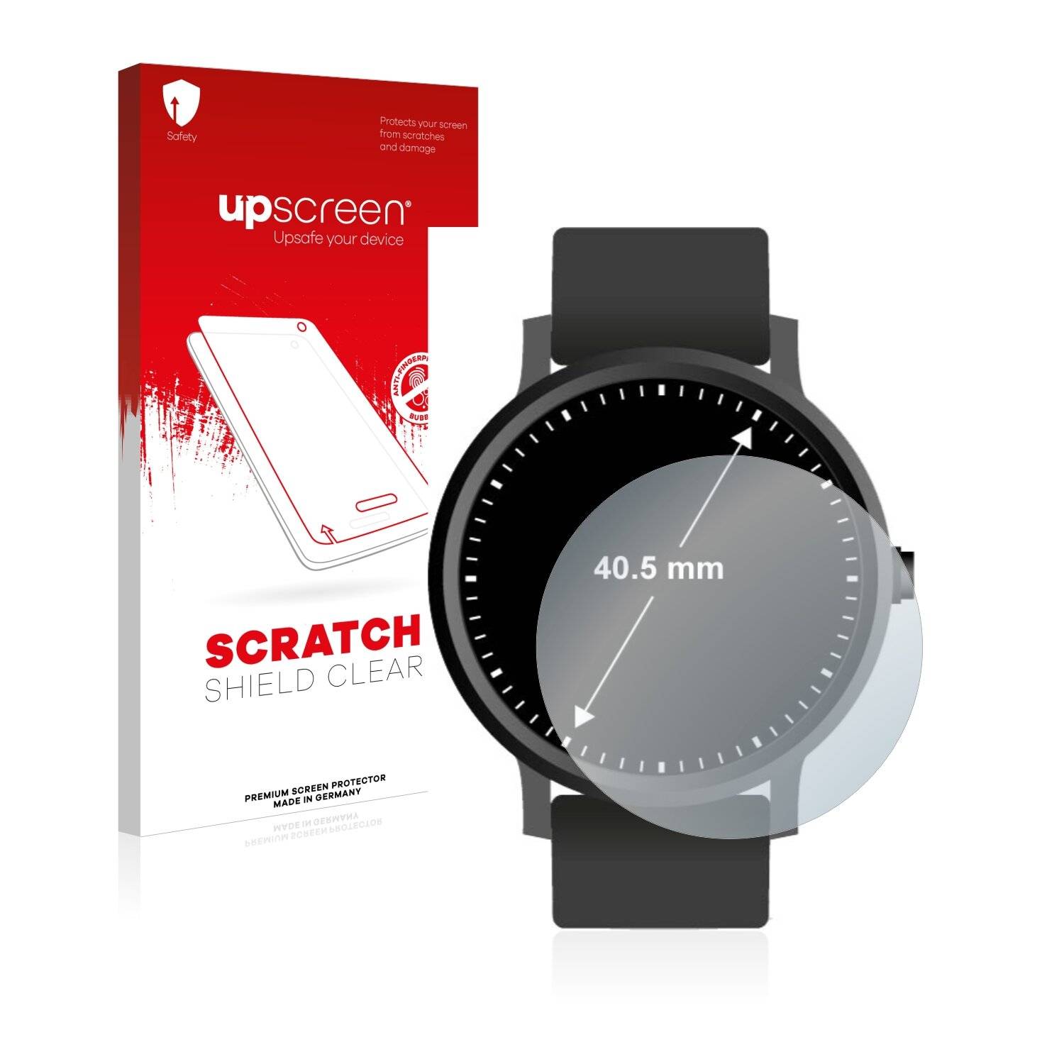 upscreen Scratch Shield Clear Premium Displayschutzfolie für Armbanduhren (Kreisrund,