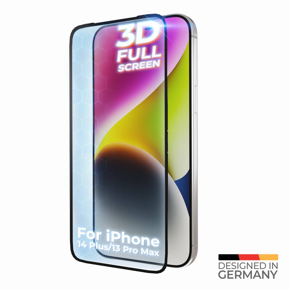 prio 3D Displayschutzglas für iPhone 14 Plus/13 Pro Max schwarz
