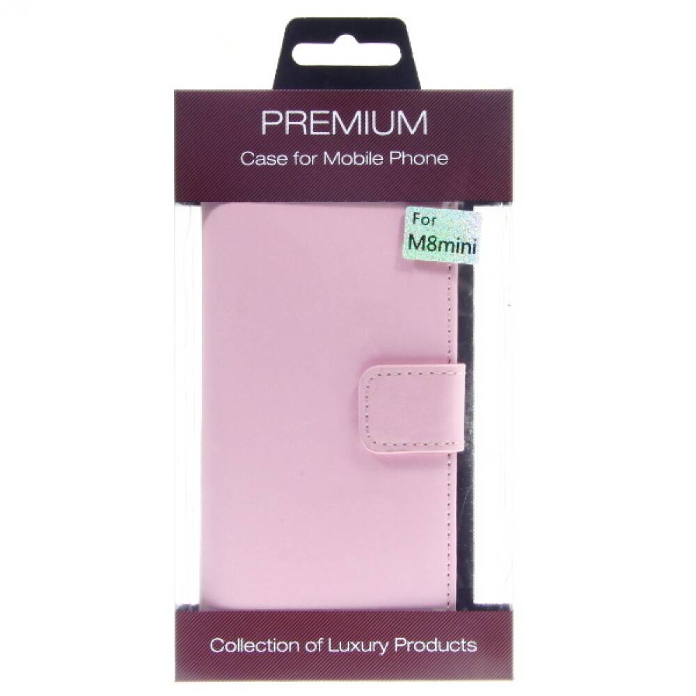 Rosa Premium-Handytasche mit der Aufschrift "Für M8mini"" und ""Kollektion von Luxusprodukten"".
