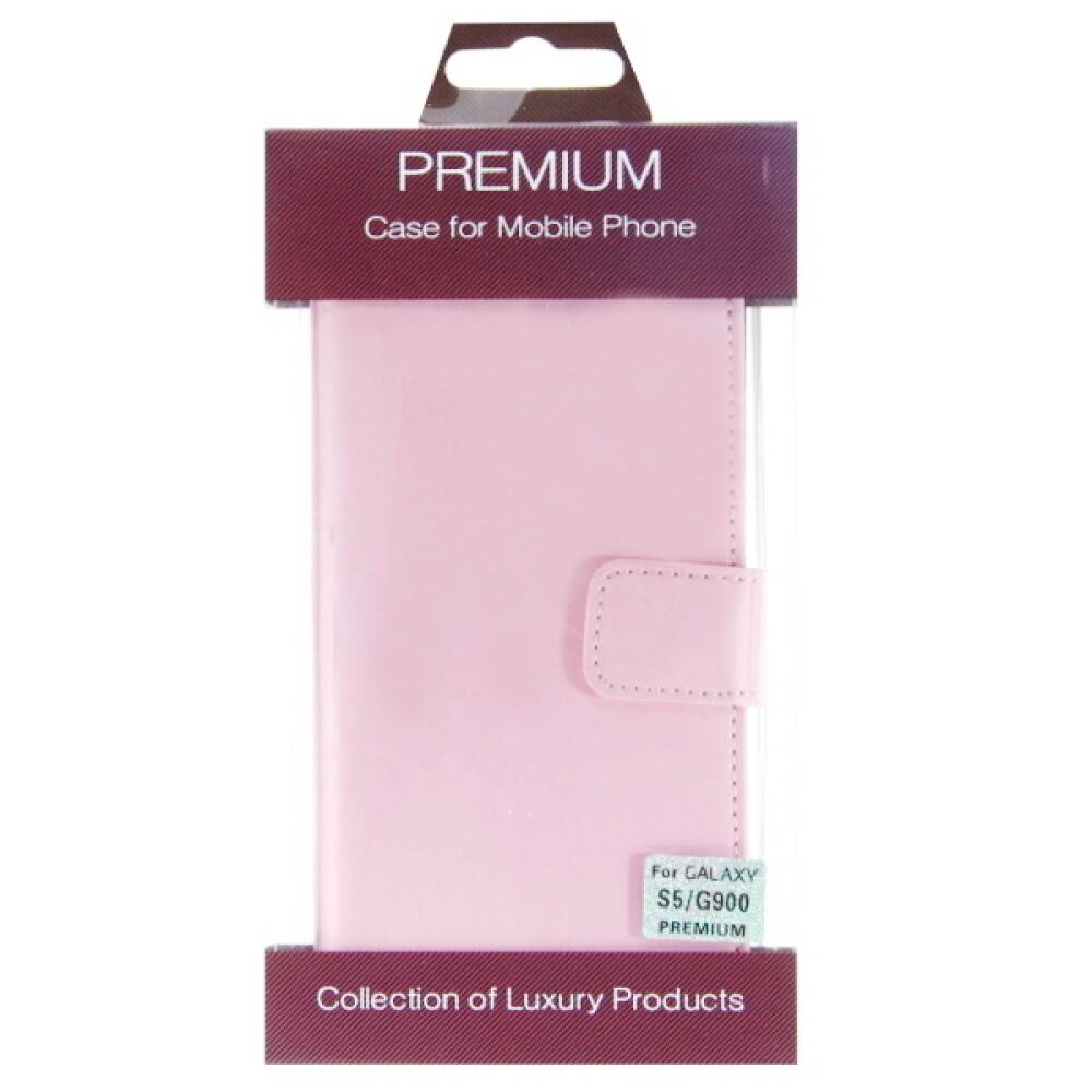 Book Case Handyhülle für Samsung Galaxy S5 Pink Künstliches Leder Tasche Schutz