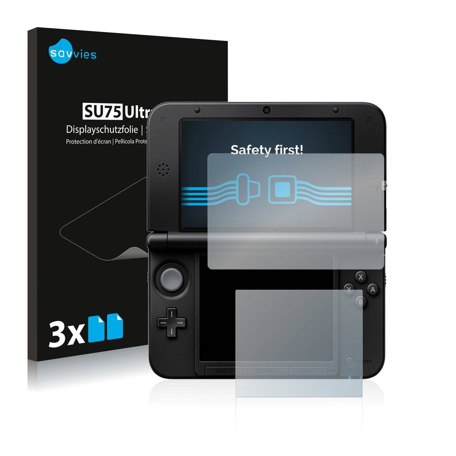 6x Savvies SU75 Displayschutzfolie für Nintendo 3DS XL