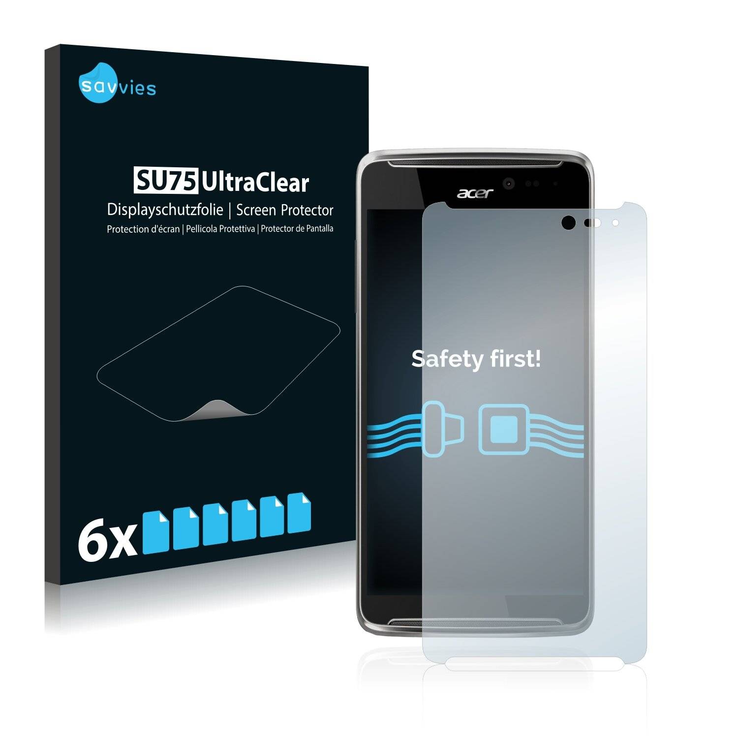 6x Savvies SU75 Displayschutzfolie für Acer Liquid