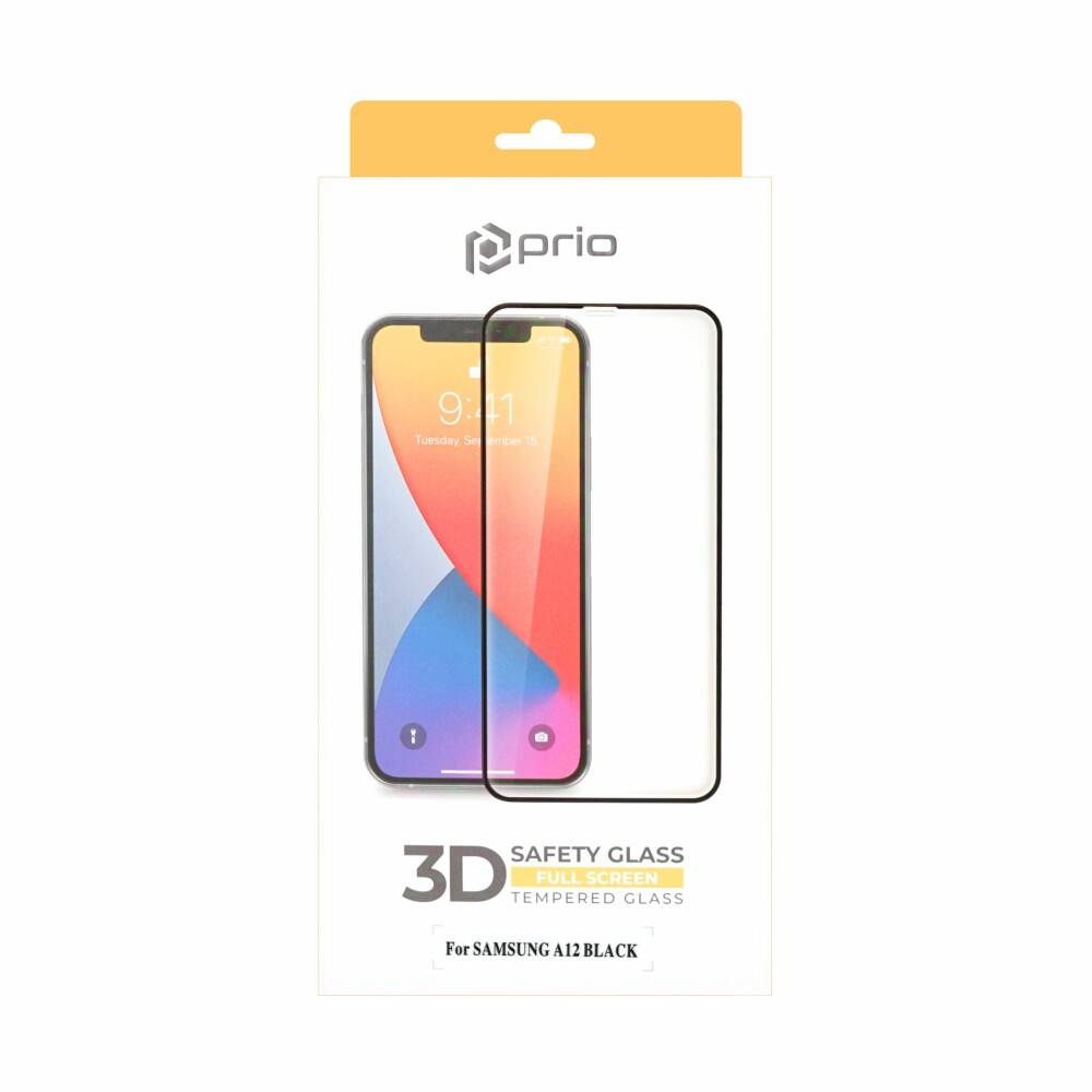 prio 3D Displayschutzglas für Samsung A12 schwarz