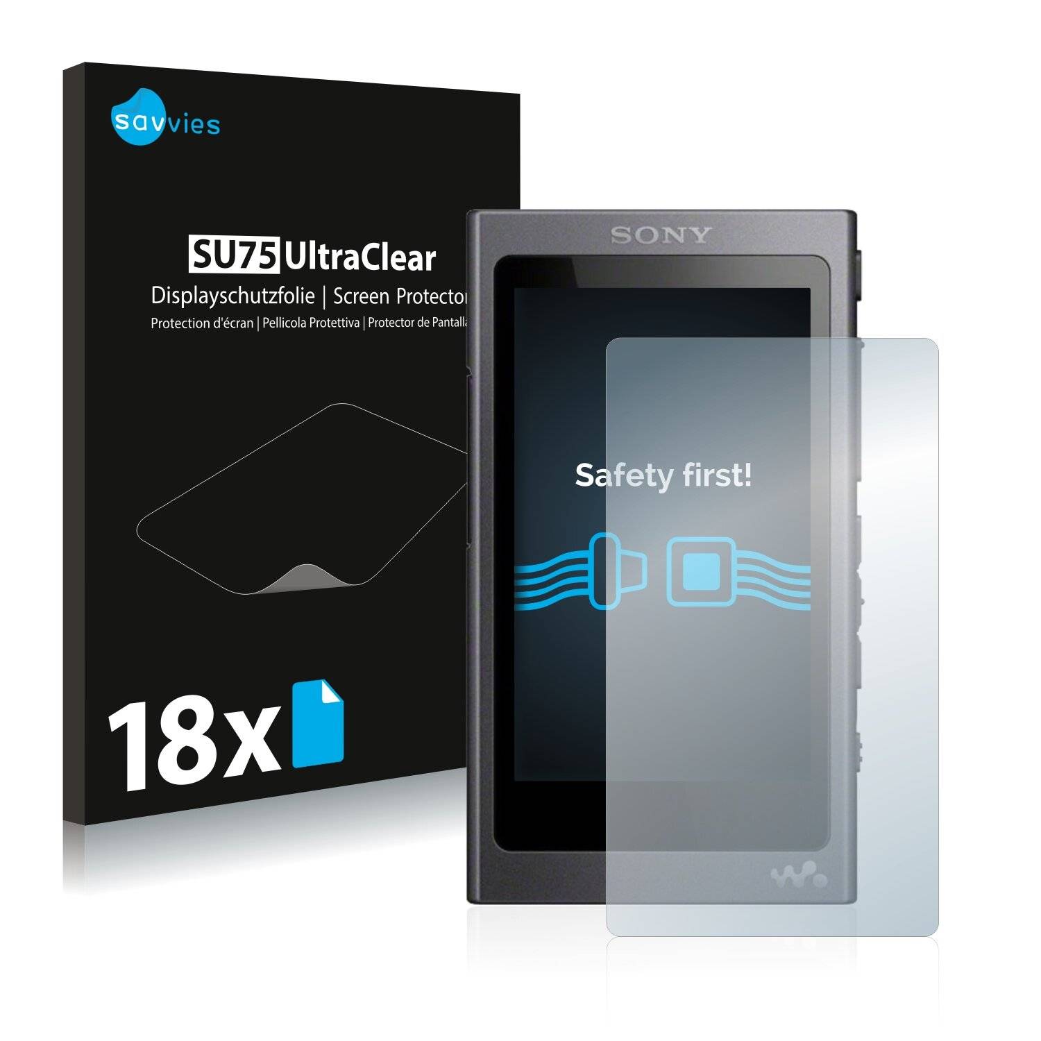 18x Savvies SU75 Displayschutzfolie für Sony Walkman