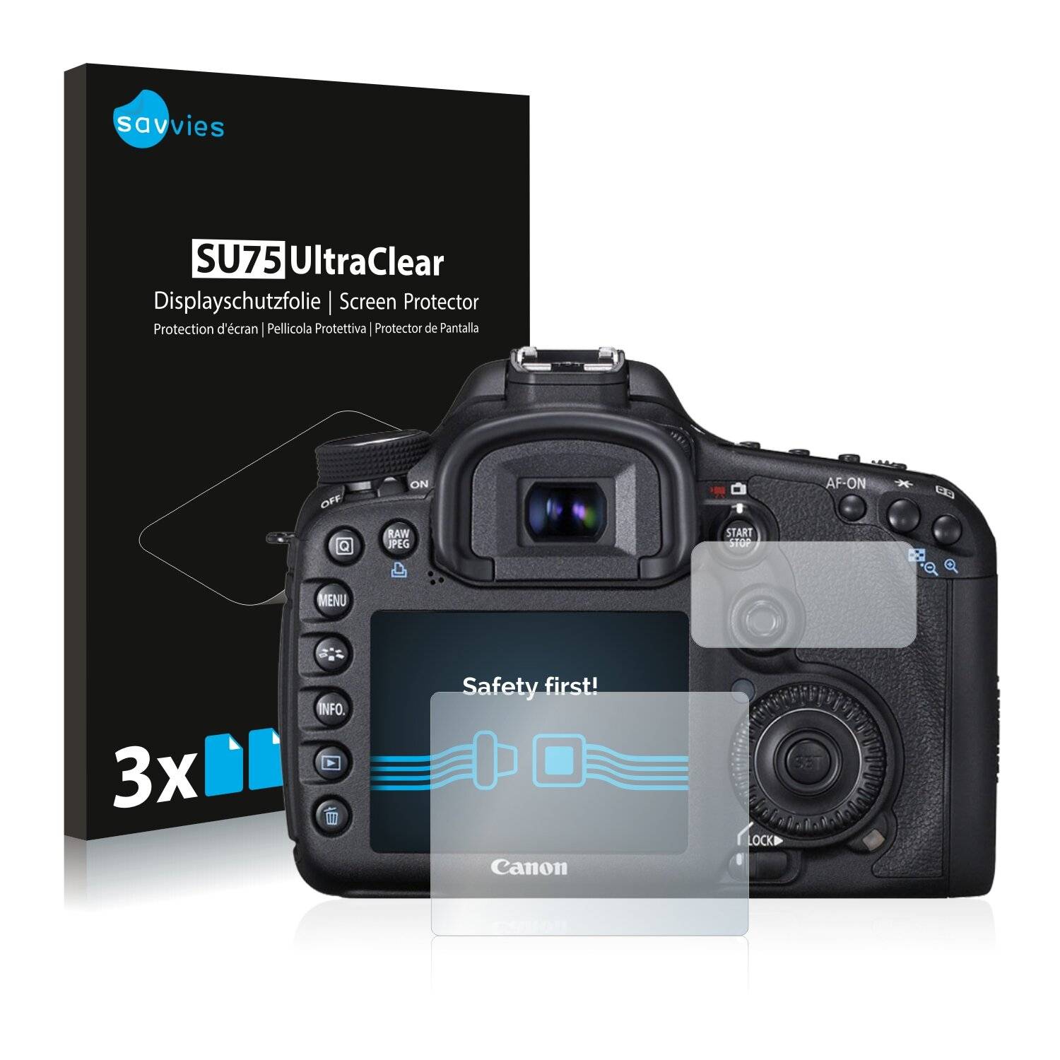 6x Savvies SU75 Displayschutzfolie für Canon EOS
