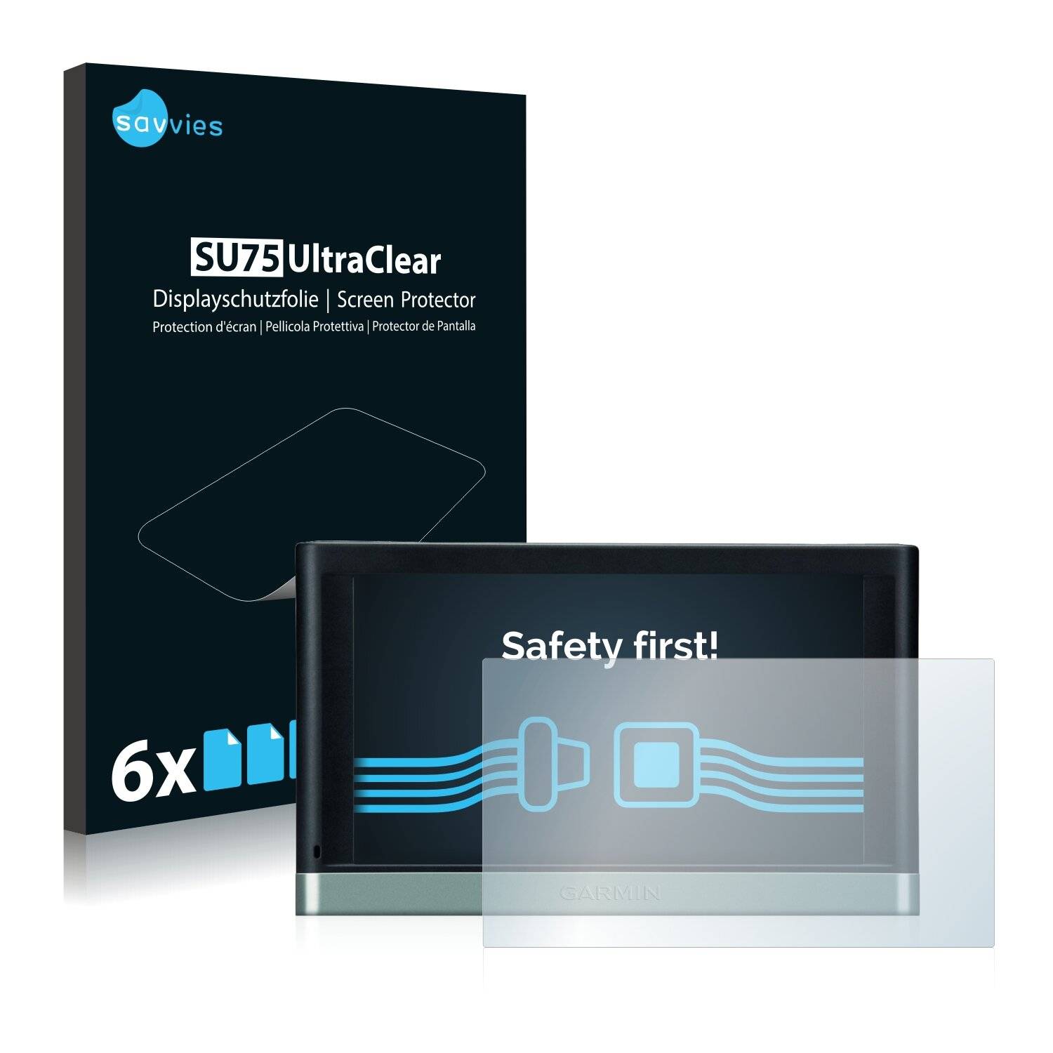 6x Savvies SU75 Displayschutzfolie für Garmin nüvi 2598LMT-D