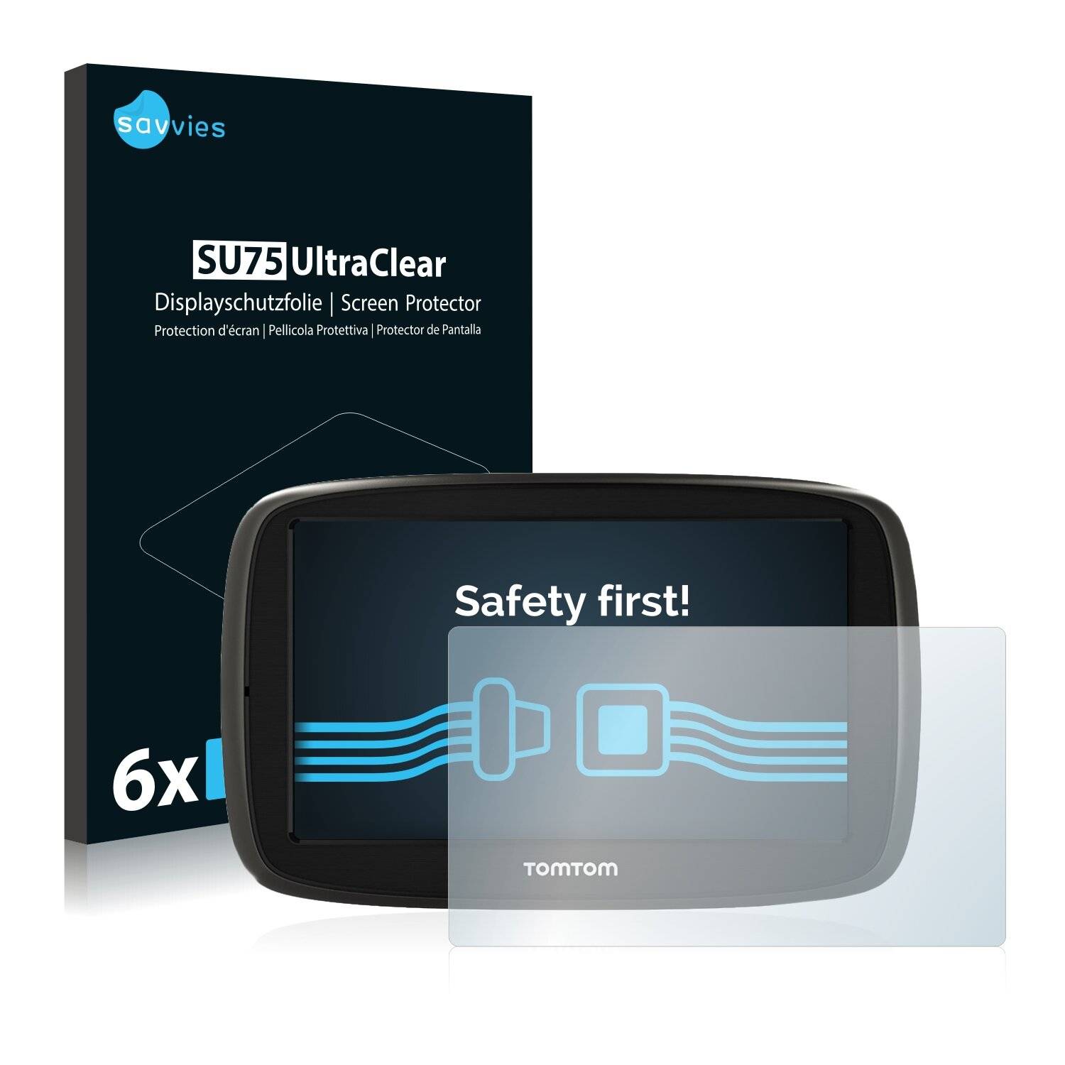 6x Savvies SU75 Displayschutzfolie für TomTom GO