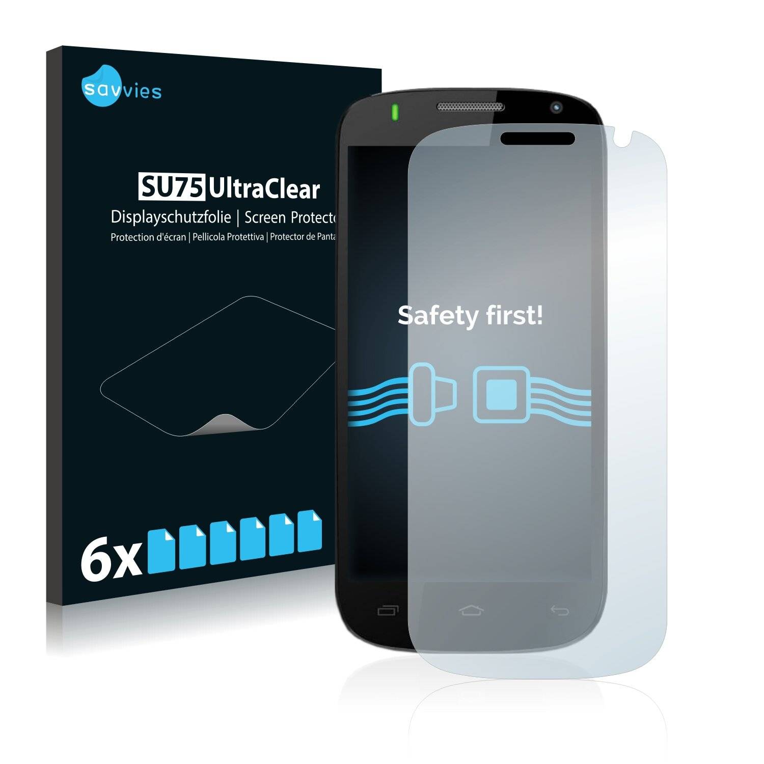 6x Savvies SU75 Displayschutzfolie für Logicom